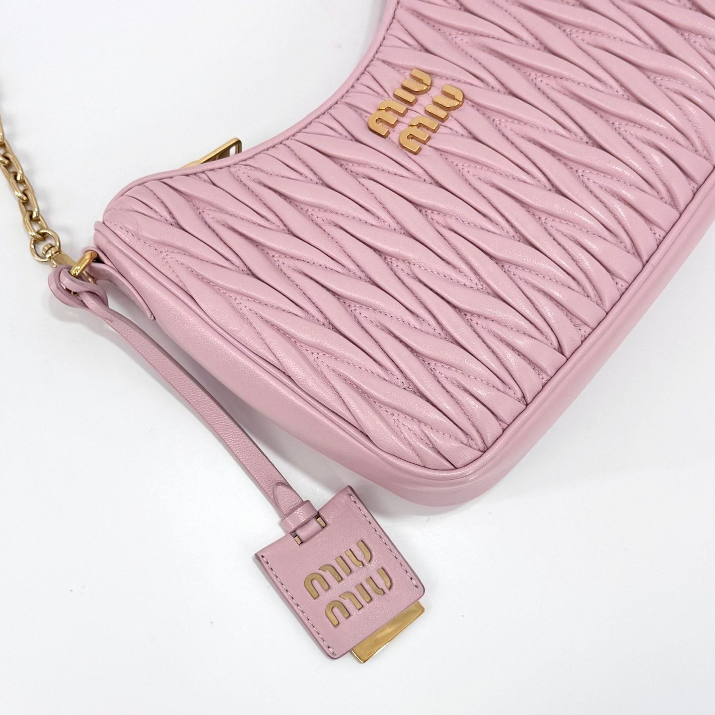 Miu Miu Matelassé Napa Chain Shoulder Bag Crossbody Pink Size ONE SIZE - 7 Thumbnail