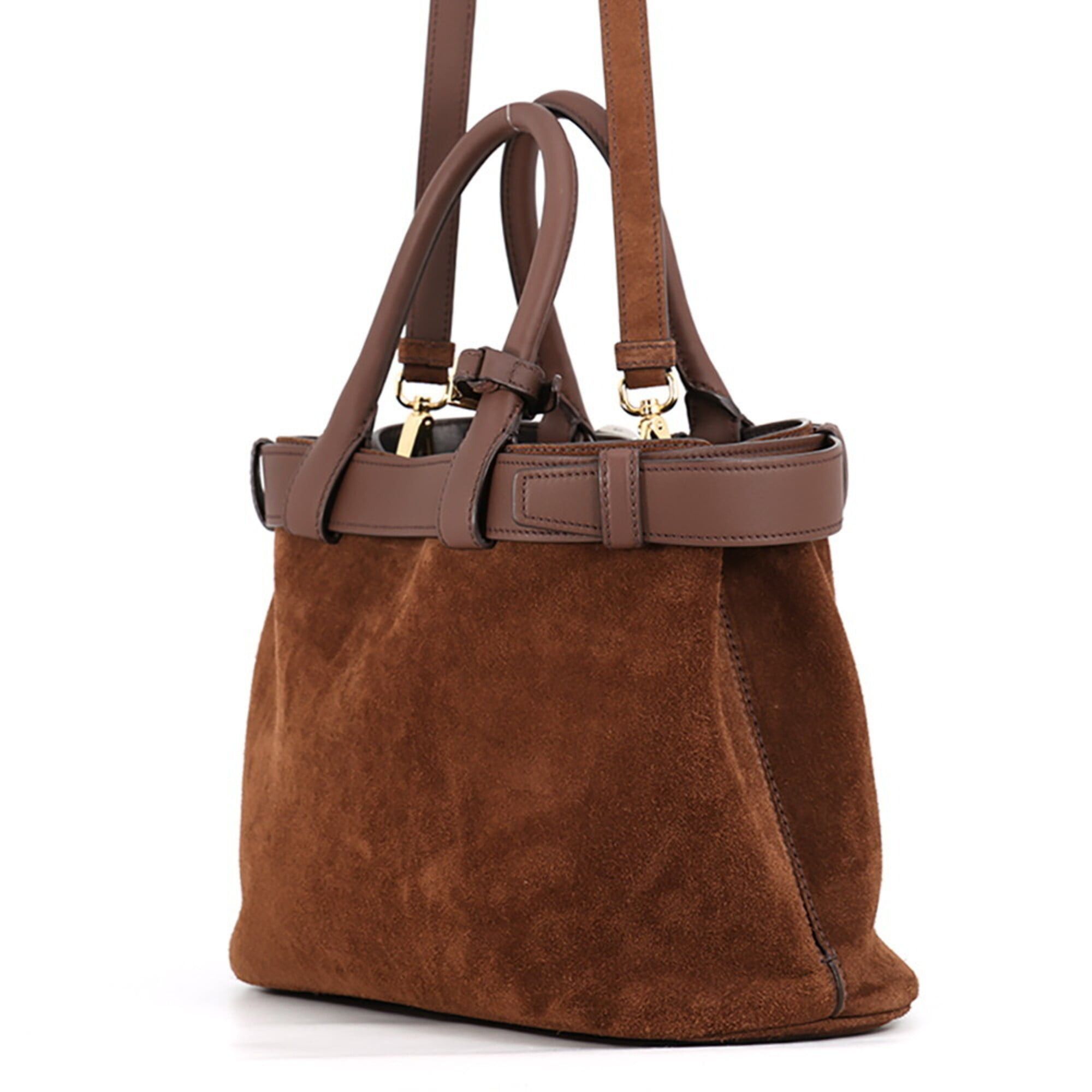 Prada Prada handbag, buckle, medium suede, 1BA434, PRADA 2-way shoulder bag, Size ONE SIZE - 2 Thumbnail
