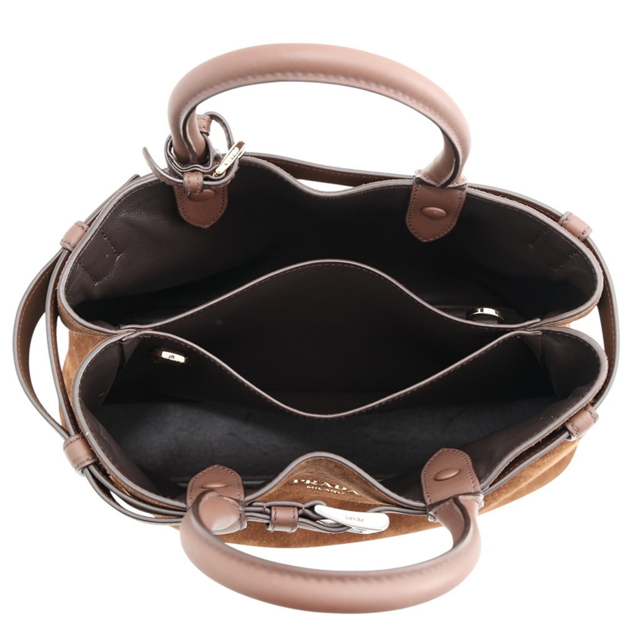 Prada Prada handbag, buckle, medium suede, 1BA434, PRADA 2-way shoulder bag, Size ONE SIZE - 6 Thumbnail