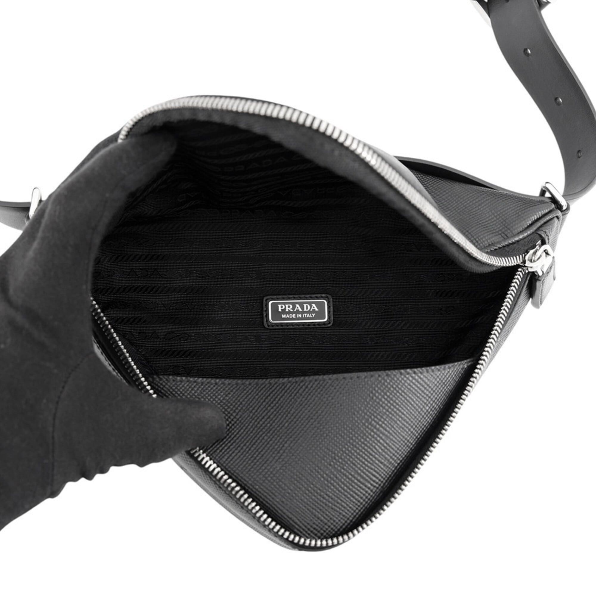 Prada Prada Triangle Shoulder Bag, Saffiano Leather, 2VL039, PRADA Body Black, Handbag, Size ONE SIZE - 5 Thumbnail