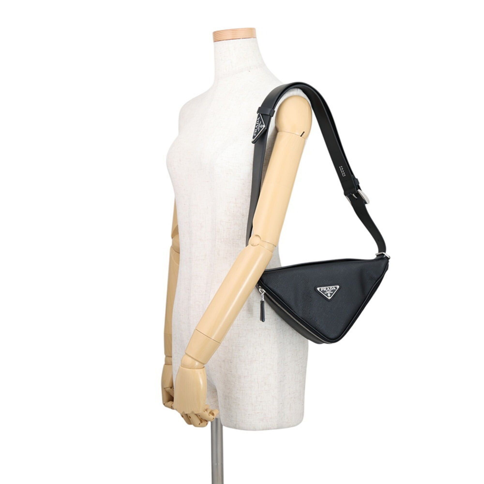Prada Prada Triangle Shoulder Bag, Saffiano Leather, 2VL039, PRADA Body Black, Handbag, Size ONE SIZE - 4 Thumbnail