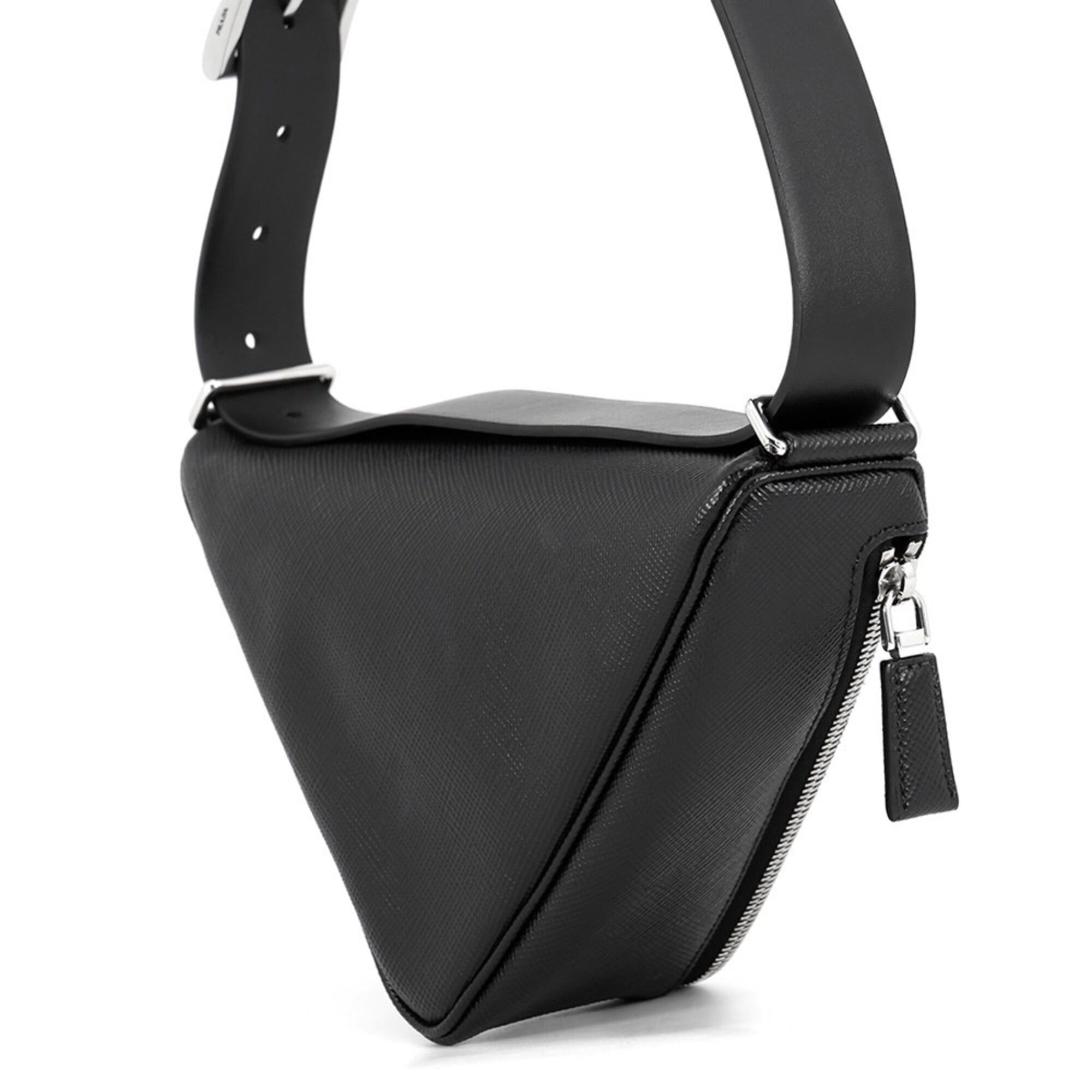 Prada Prada Triangle Shoulder Bag, Saffiano Leather, 2VL039, PRADA Body Black, Handbag, Size ONE SIZE - 2 Thumbnail