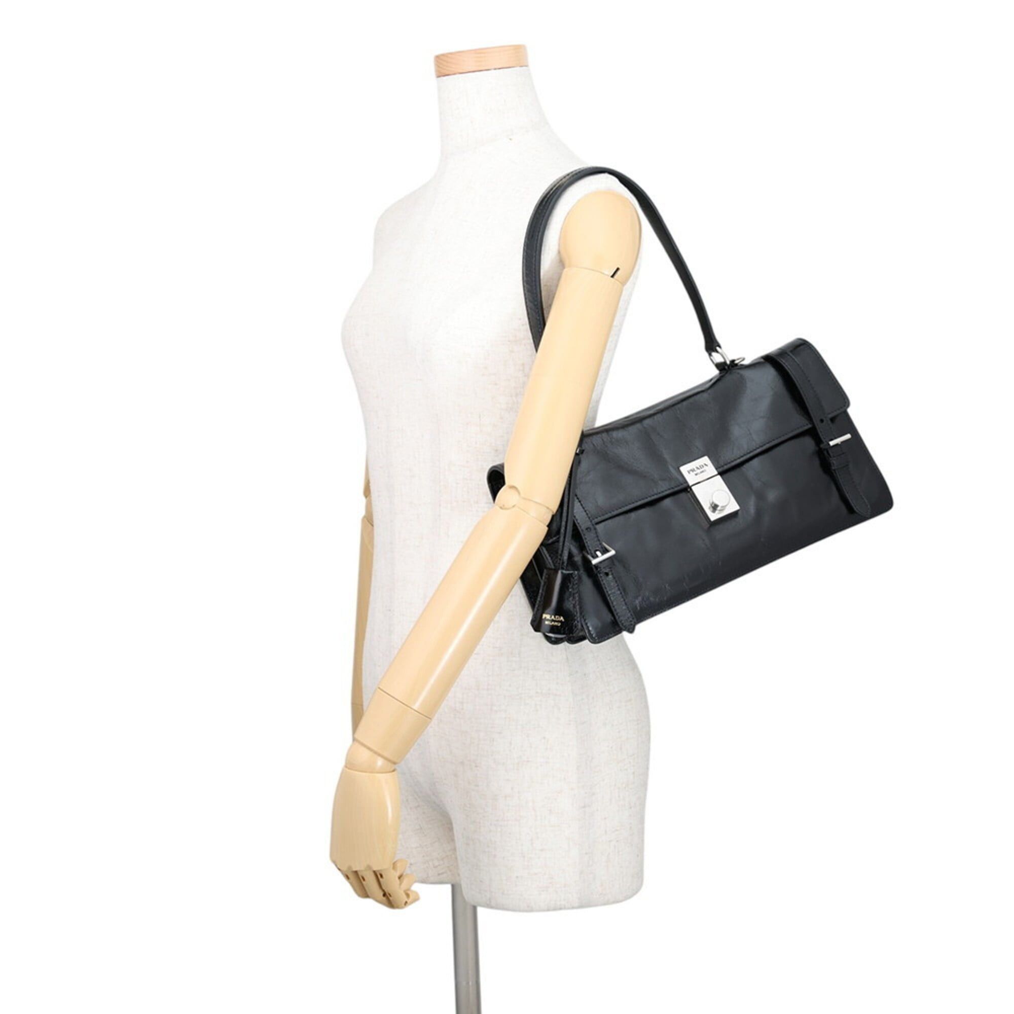 Prada Prada handbag, leather, 1BN026, PRADA 2-way shoulder bag, black, Size ONE SIZE - 4 Thumbnail