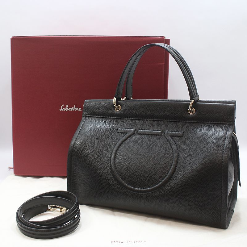 Salvatore Ferragamo Black Gancini Meera Shoulder Bag Size ONE SIZE - 2 Thumbnail
