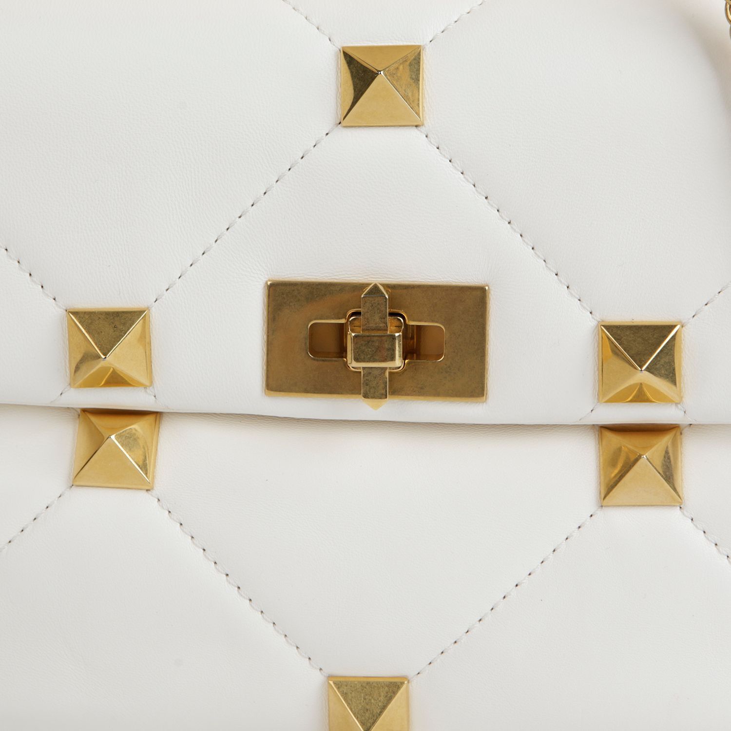 Valentino Refurbished White Leather Roman Stud Tote and Shoulder Bag Size ONE SIZE - 2 Thumbnail
