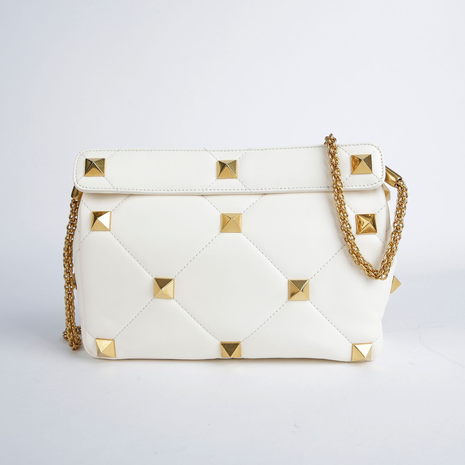 Valentino Refurbished White Leather Roman Stud Tote and Shoulder Bag Size ONE SIZE - 5 Thumbnail