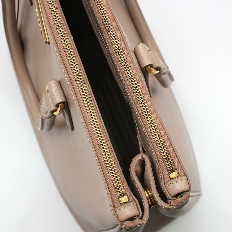 Prada Cameo Saffiano Lux Gold Double Zipper Tote Bag Size ONE SIZE - 6 Thumbnail