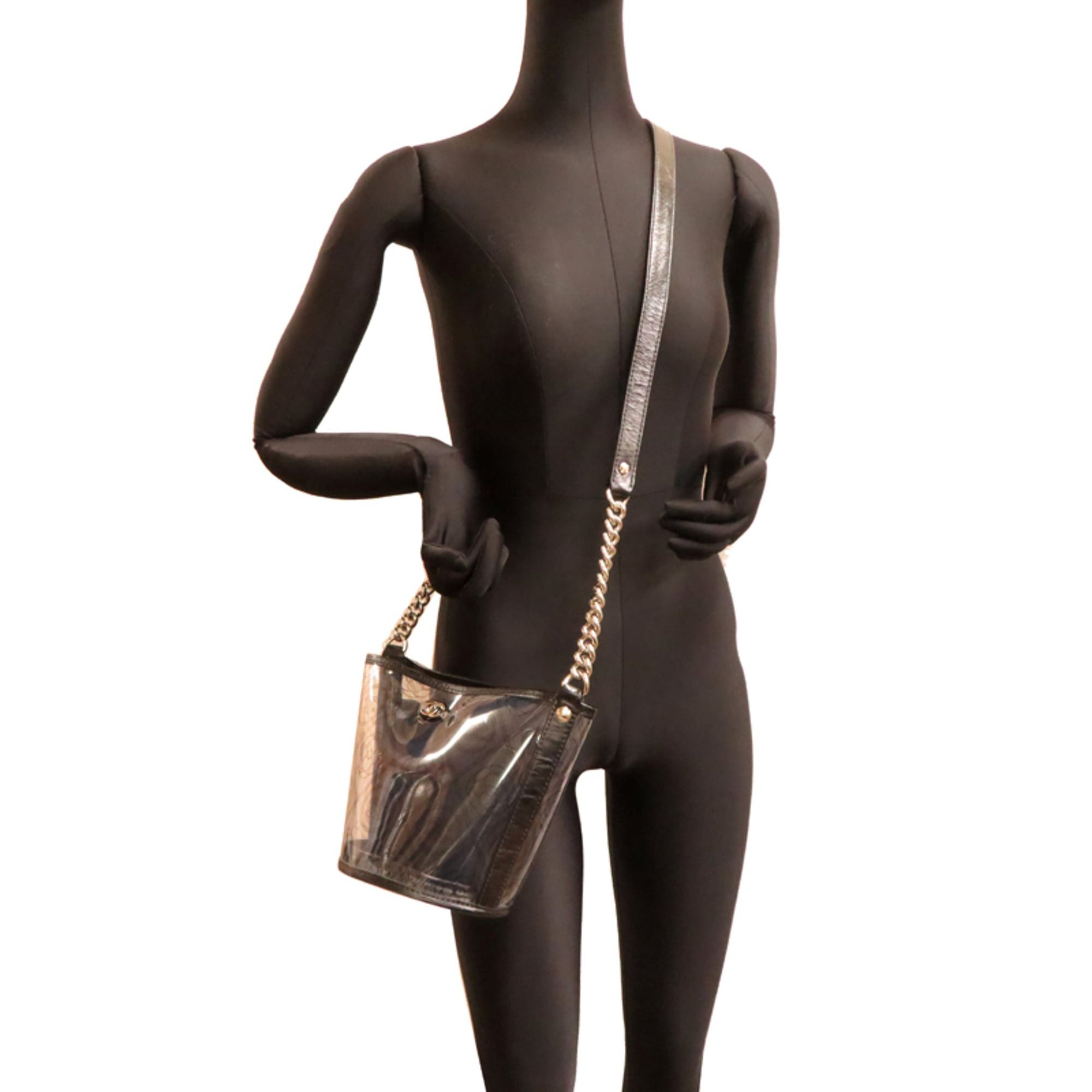 Chanel Chanel Camellia Bucket Women's Shoulder Bag A57636 Vinyl Black Size ONE SIZE - 8 Thumbnail