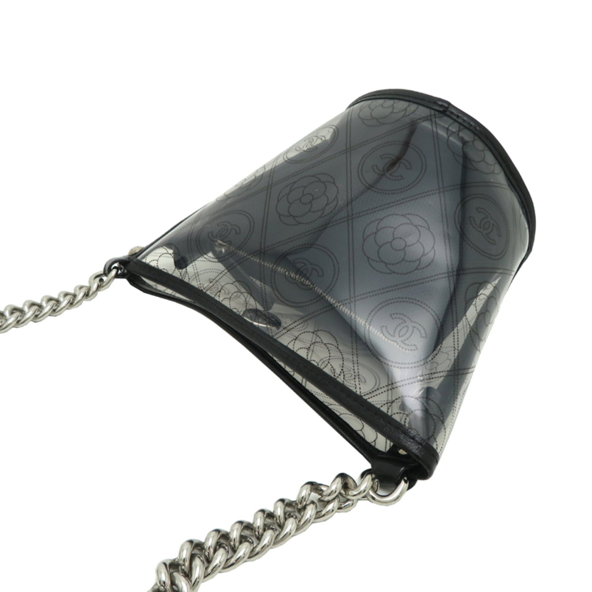 Chanel Chanel Camellia Bucket Women's Shoulder Bag A57636 Vinyl Black Size ONE SIZE - 4 Thumbnail