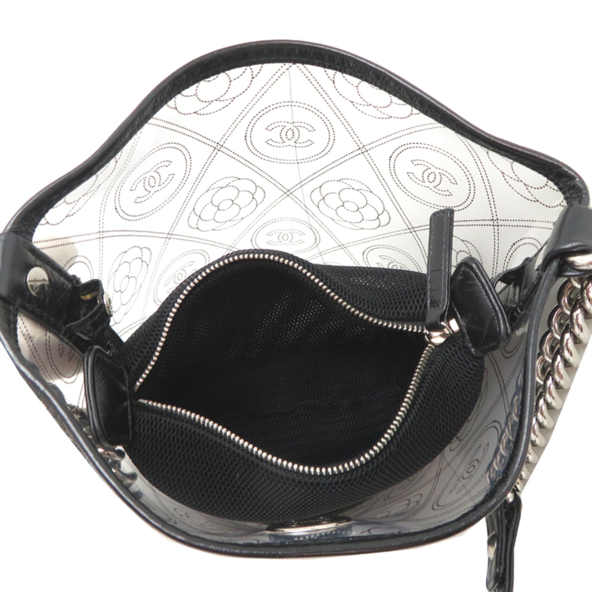 Chanel Chanel Camellia Bucket Women's Shoulder Bag A57636 Vinyl Black Size ONE SIZE - 6 Thumbnail