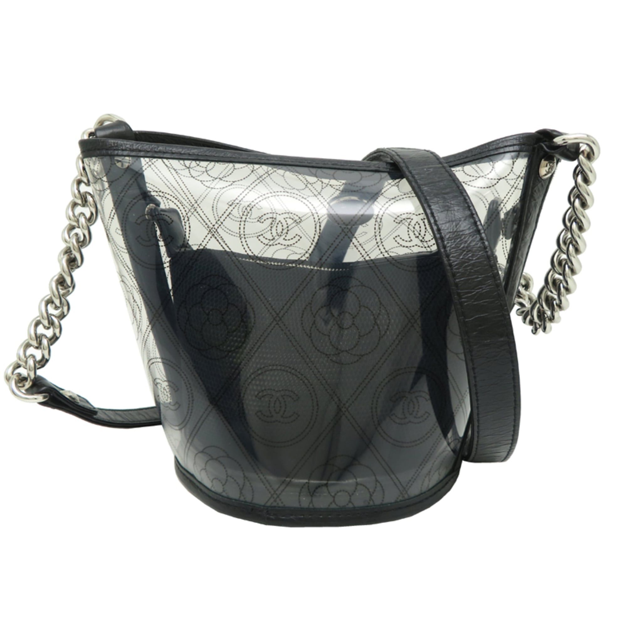 Chanel Chanel Camellia Bucket Women's Shoulder Bag A57636 Vinyl Black Size ONE SIZE - 2 Thumbnail
