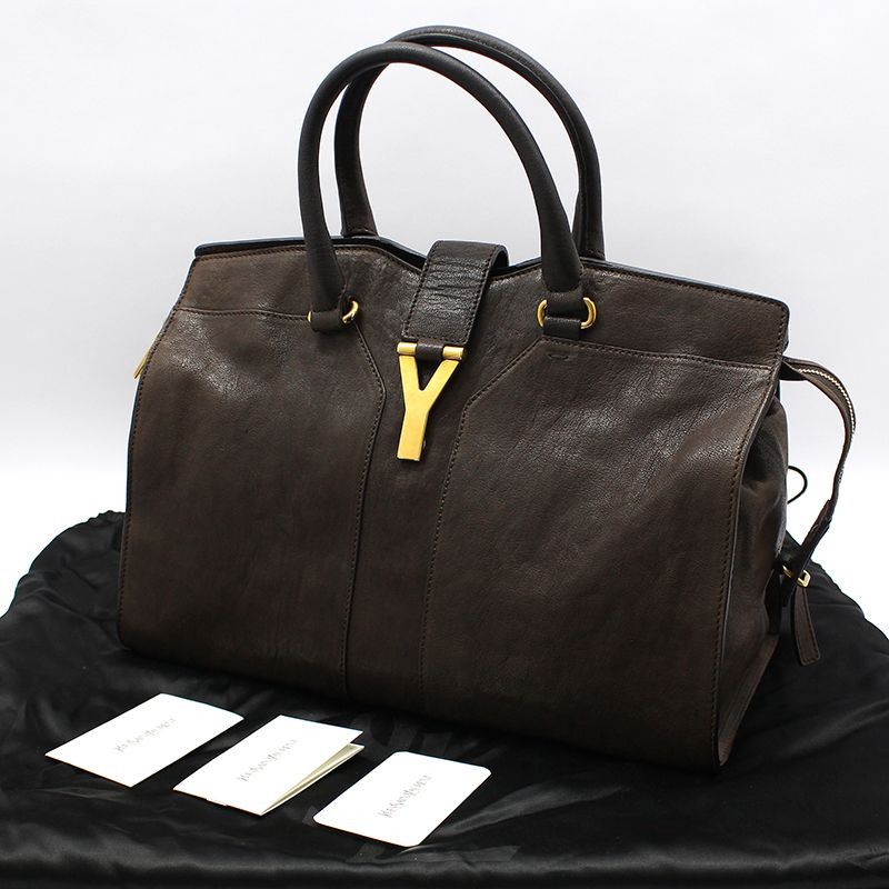 Yves Saint Laurent Yves Saint Laurent Cabas Chyc Medium Gold Logo Tote Bag Size ONE SIZE - 2 Thumbnail