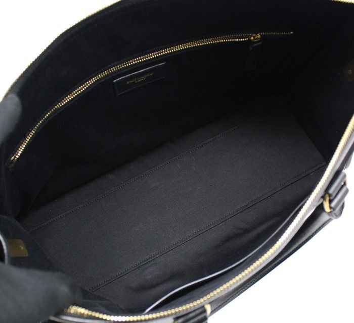 Yves Saint Laurent Black Suede Monogram All Over Medium Duffel Bag Shoulder Bag Size ONE SIZE - 5 Thumbnail