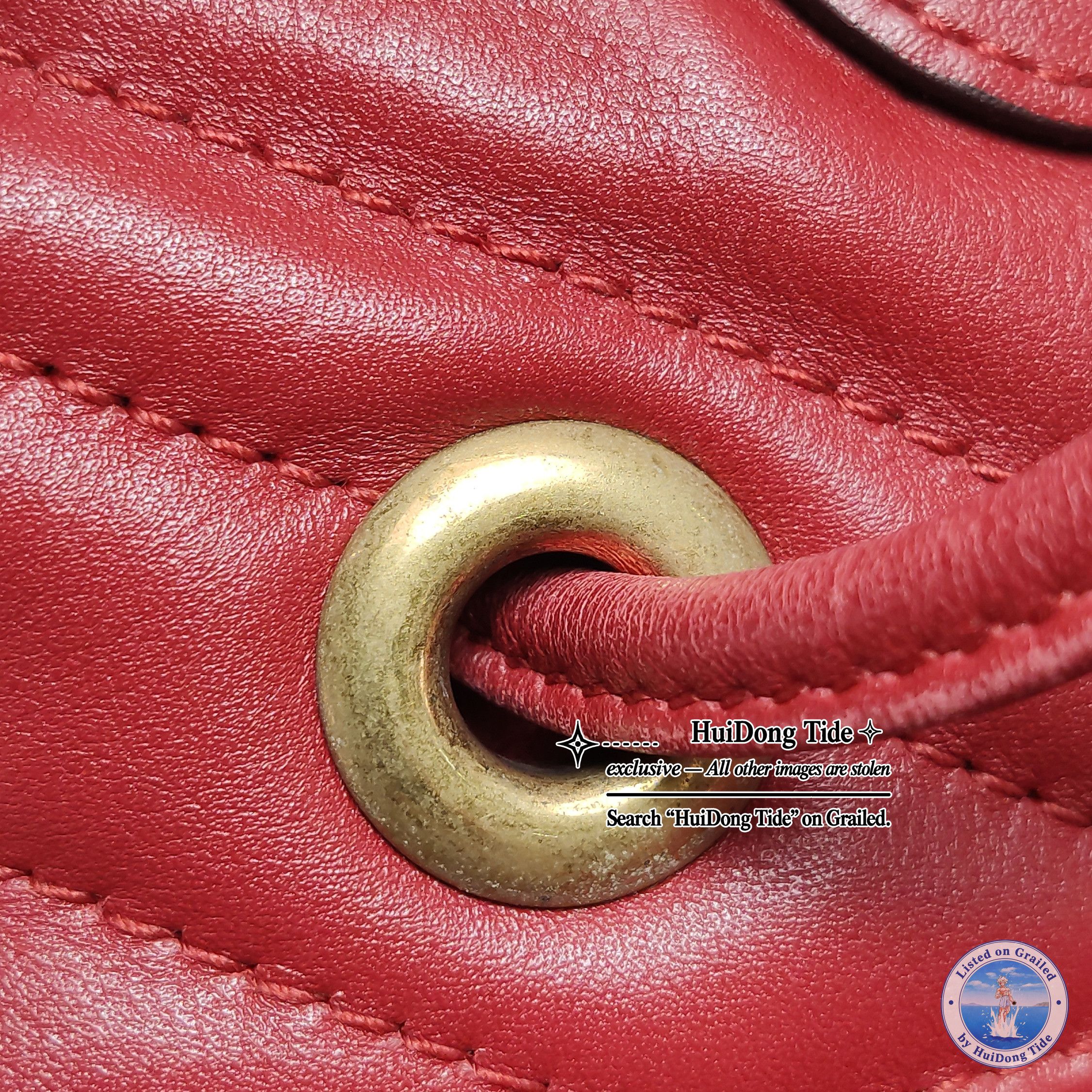 Gucci Gucci GG Marmont Red Leather Quilted Mini Backpack Size ONE SIZE - 13 Thumbnail