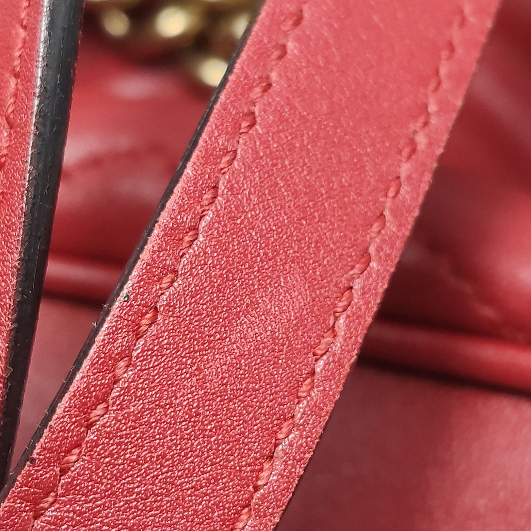 Gucci Gucci GG Marmont Red Leather Quilted Mini Backpack Size ONE SIZE - 11 Thumbnail