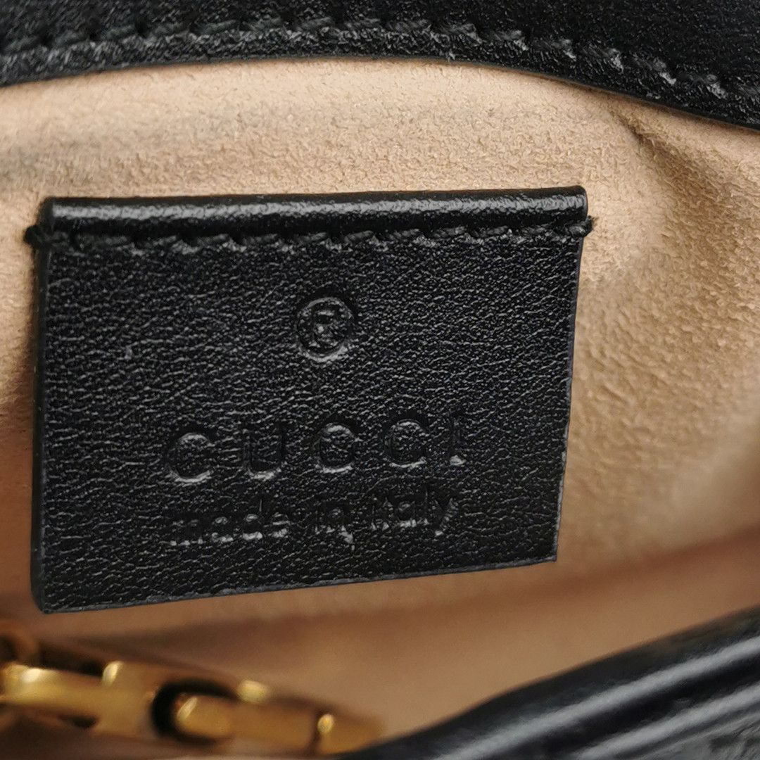 Gucci Gucci GG Marmont Black Leather Mini Shoulder Bag Size ONE SIZE - 8 Thumbnail