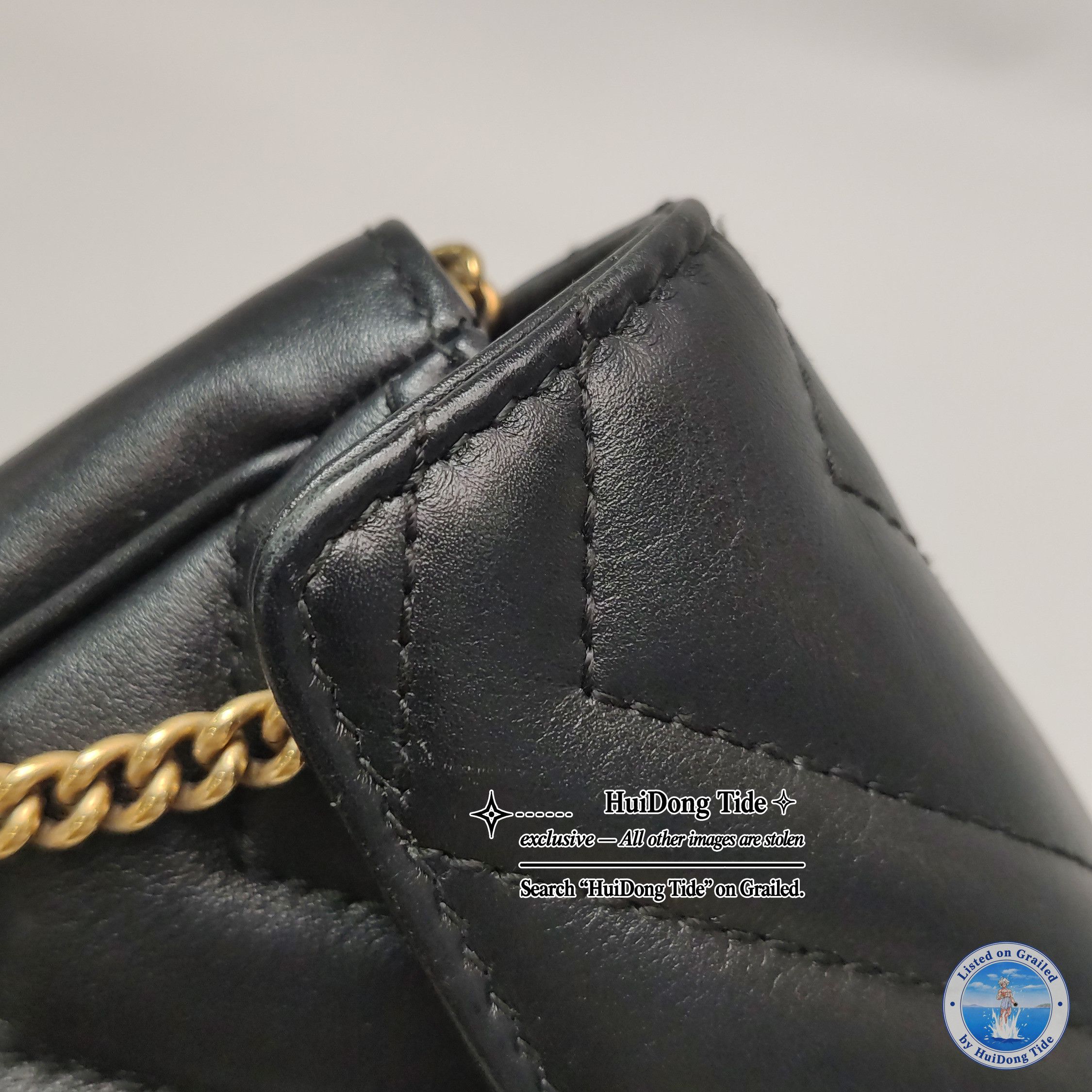 Gucci Gucci GG Marmont Black Leather Mini Shoulder Bag Size ONE SIZE - 18 Thumbnail