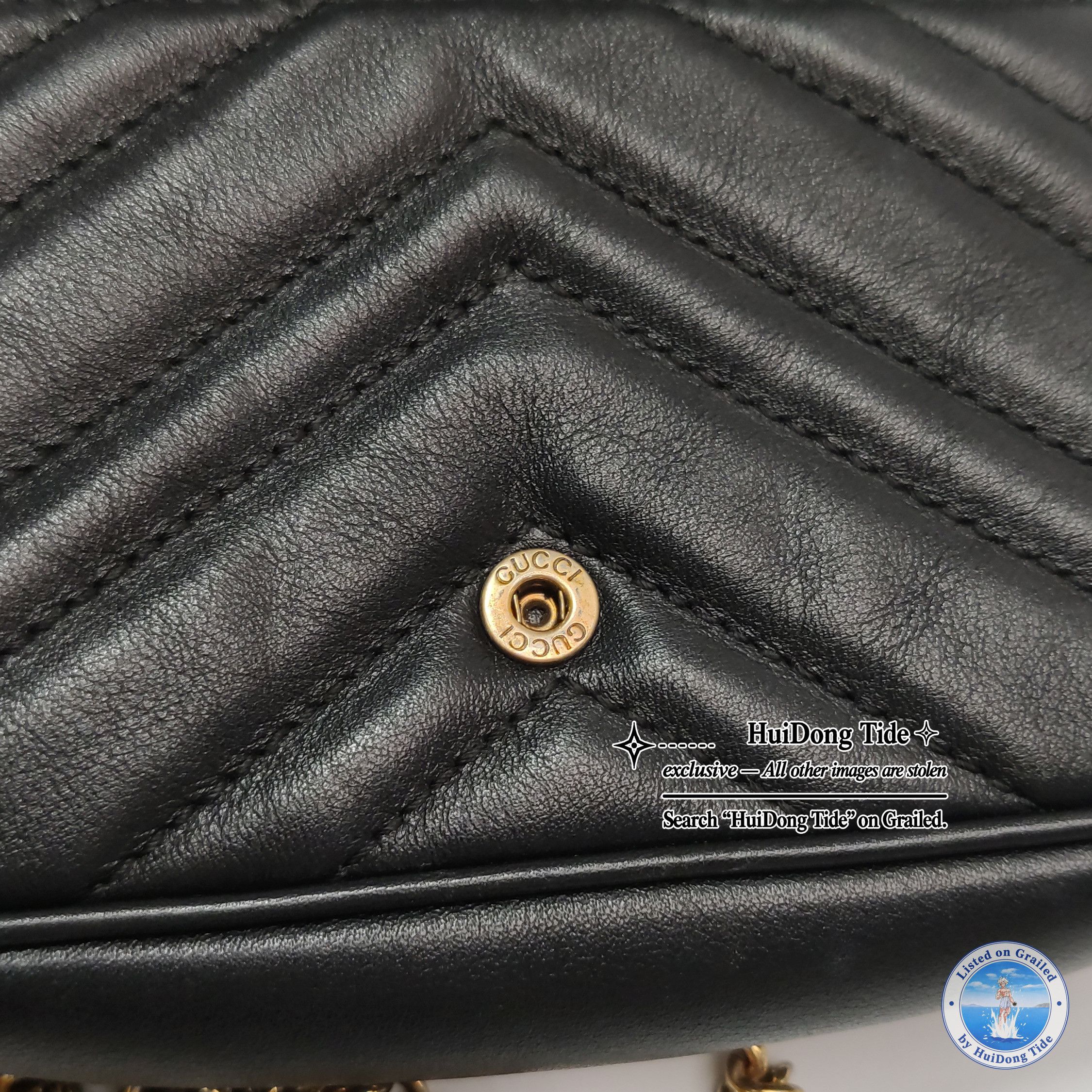 Gucci Gucci GG Marmont Black Leather Mini Shoulder Bag Size ONE SIZE - 12 Thumbnail