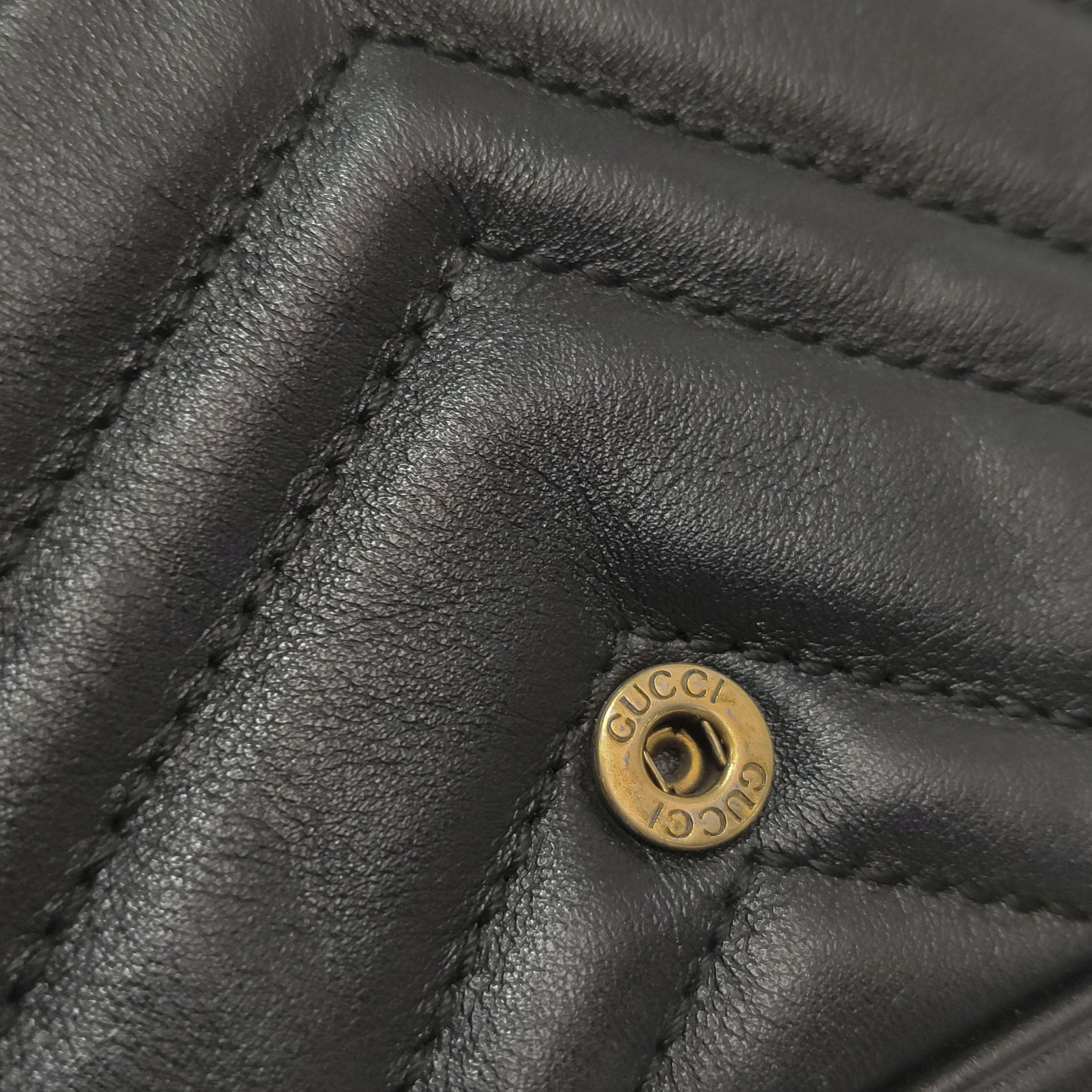 Gucci Gucci GG Marmont Black Leather Mini Shoulder Bag Size ONE SIZE - 13 Thumbnail