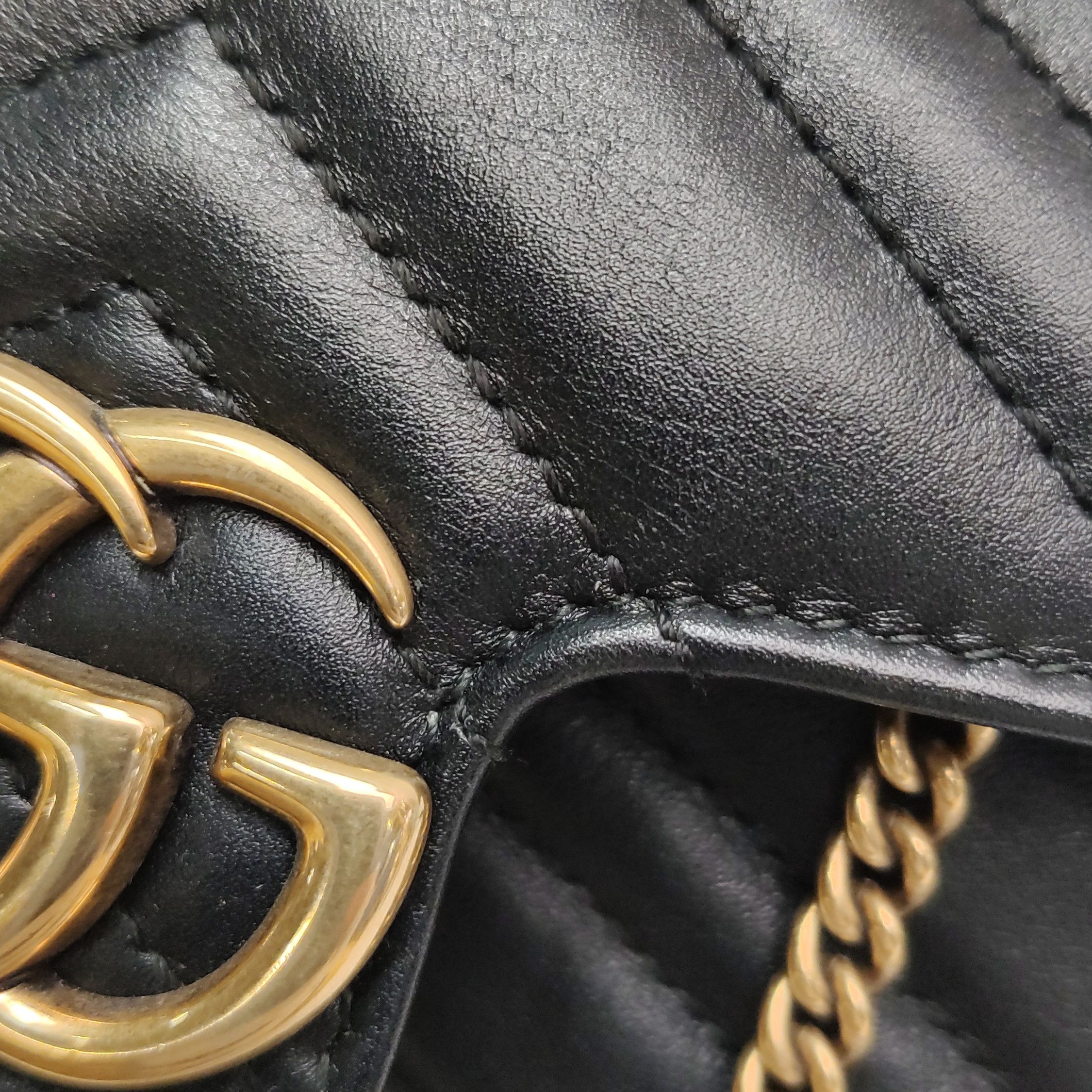 Gucci Gucci GG Marmont Black Leather Mini Shoulder Bag Size ONE SIZE - 17 Thumbnail