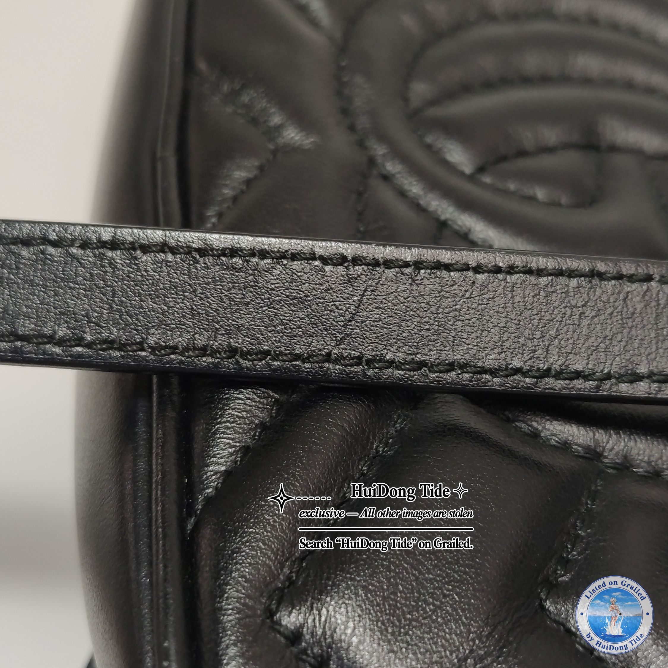 Gucci Gucci GG Marmont Black Leather Quilted Camera Bag Size ONE SIZE - 10 Thumbnail