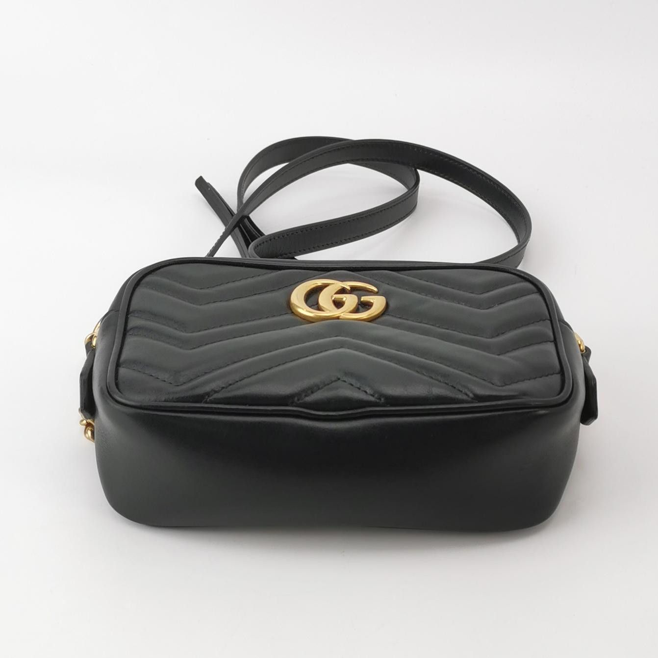 Gucci Gucci GG Marmont Black Leather Quilted Camera Bag Size ONE SIZE - 6 Thumbnail