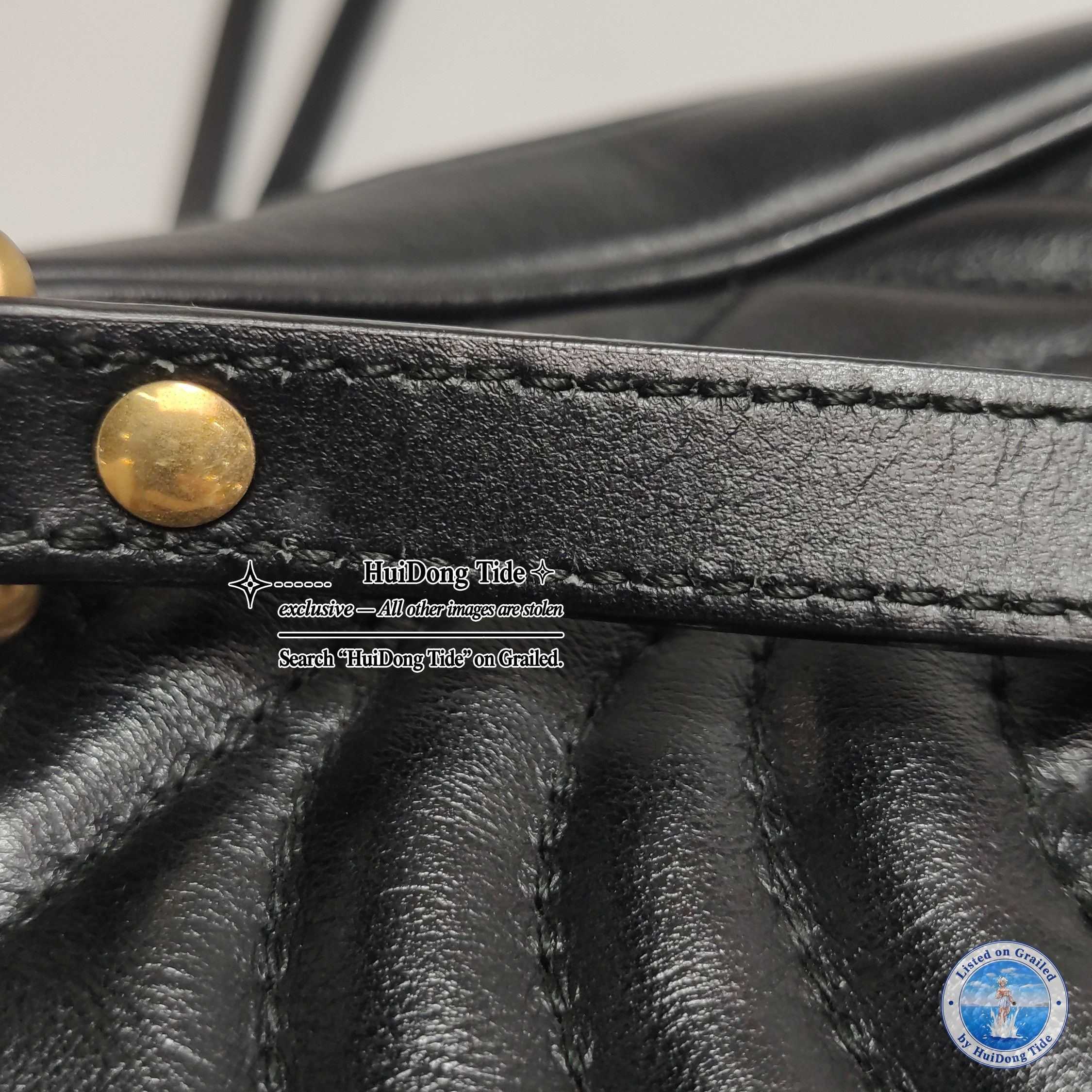Gucci Gucci GG Marmont Black Leather Quilted Camera Bag Size ONE SIZE - 12 Thumbnail