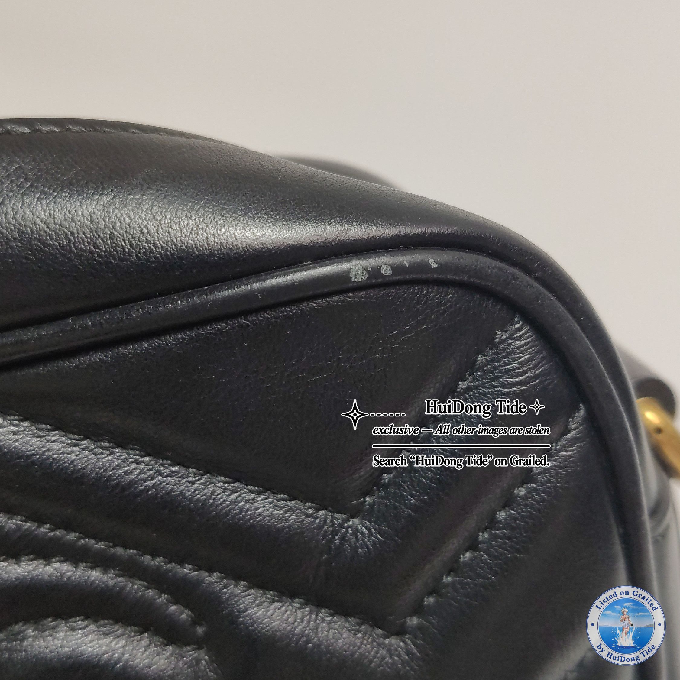 Gucci Gucci GG Marmont Black Leather Quilted Camera Bag Size ONE SIZE - 16 Thumbnail