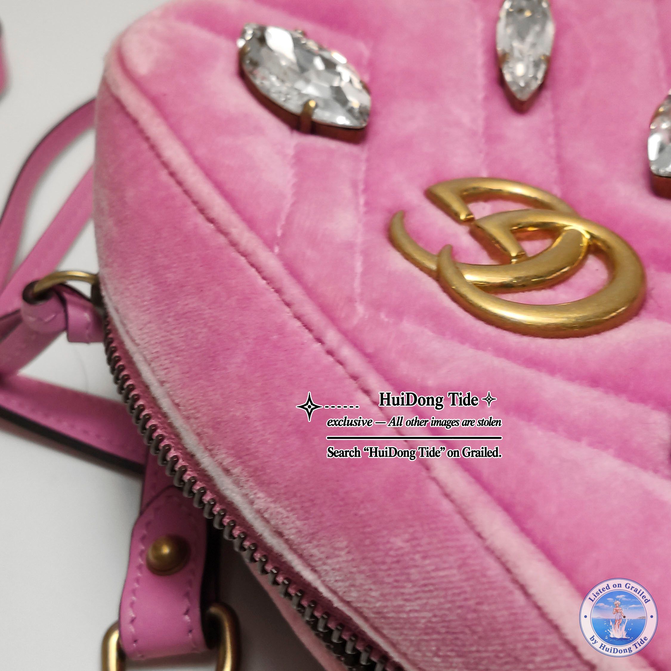 Gucci Gucci GG Marmont Velvet Crystal Shoulder Bag Size OS Size ONE SIZE - 19 Thumbnail