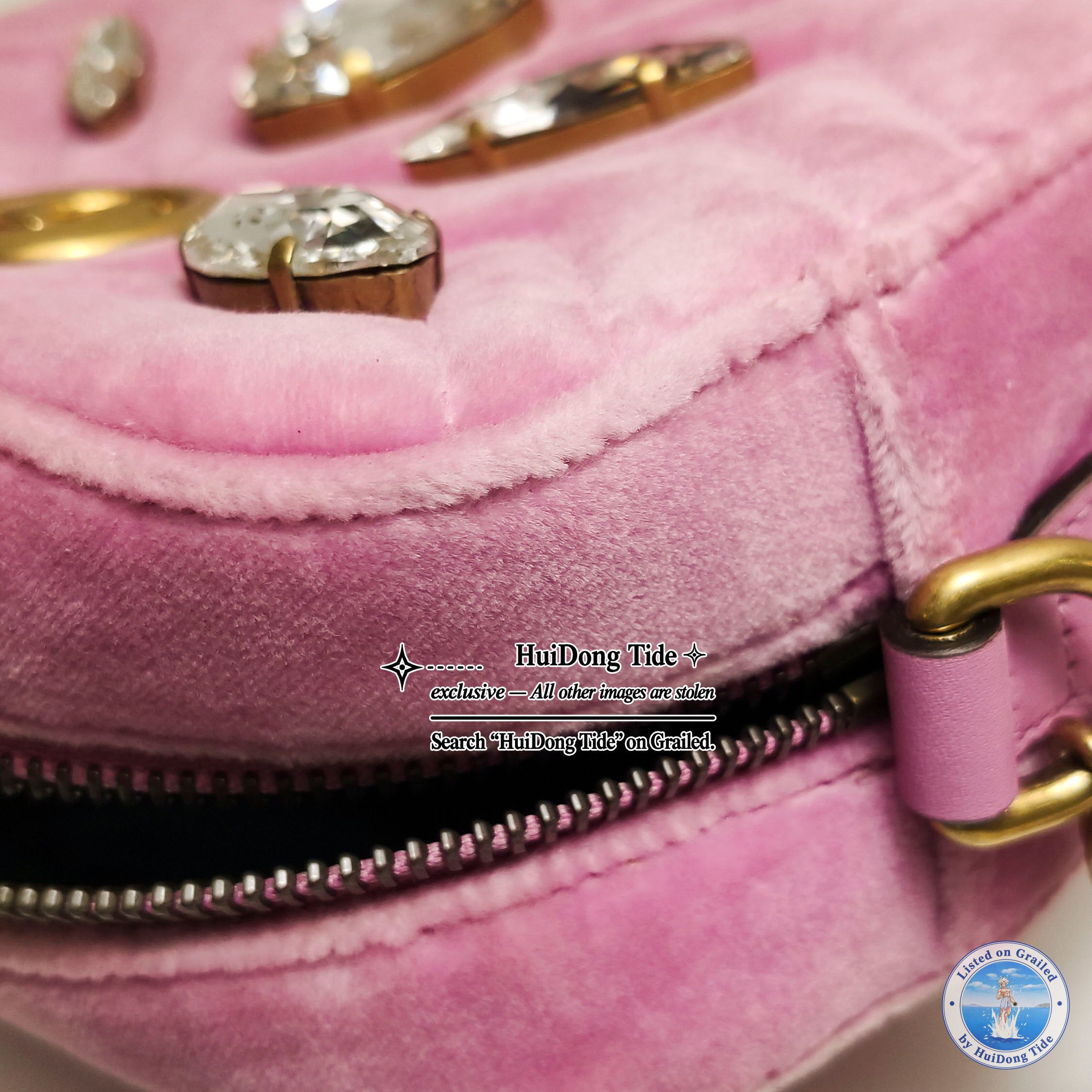 Gucci Gucci GG Marmont Velvet Crystal Shoulder Bag Size OS Size ONE SIZE - 13 Thumbnail