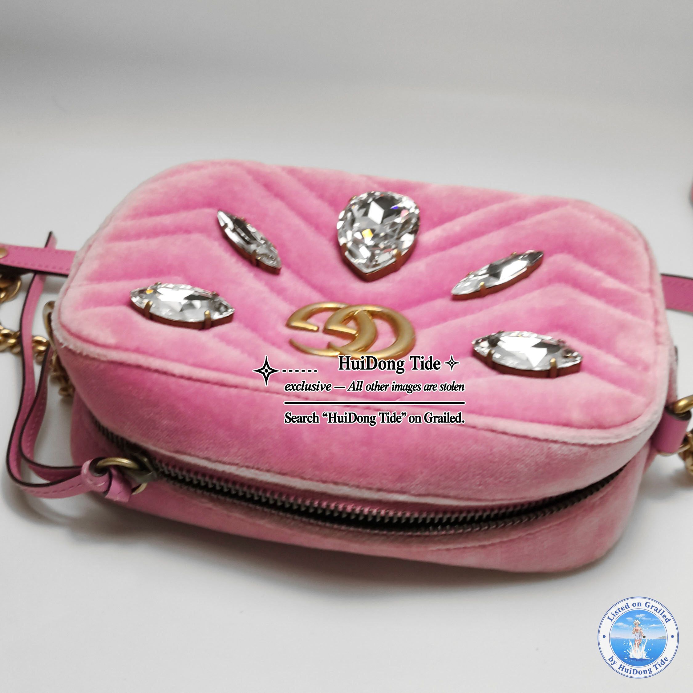 Gucci Gucci GG Marmont Velvet Crystal Shoulder Bag Size OS Size ONE SIZE - 20 Thumbnail