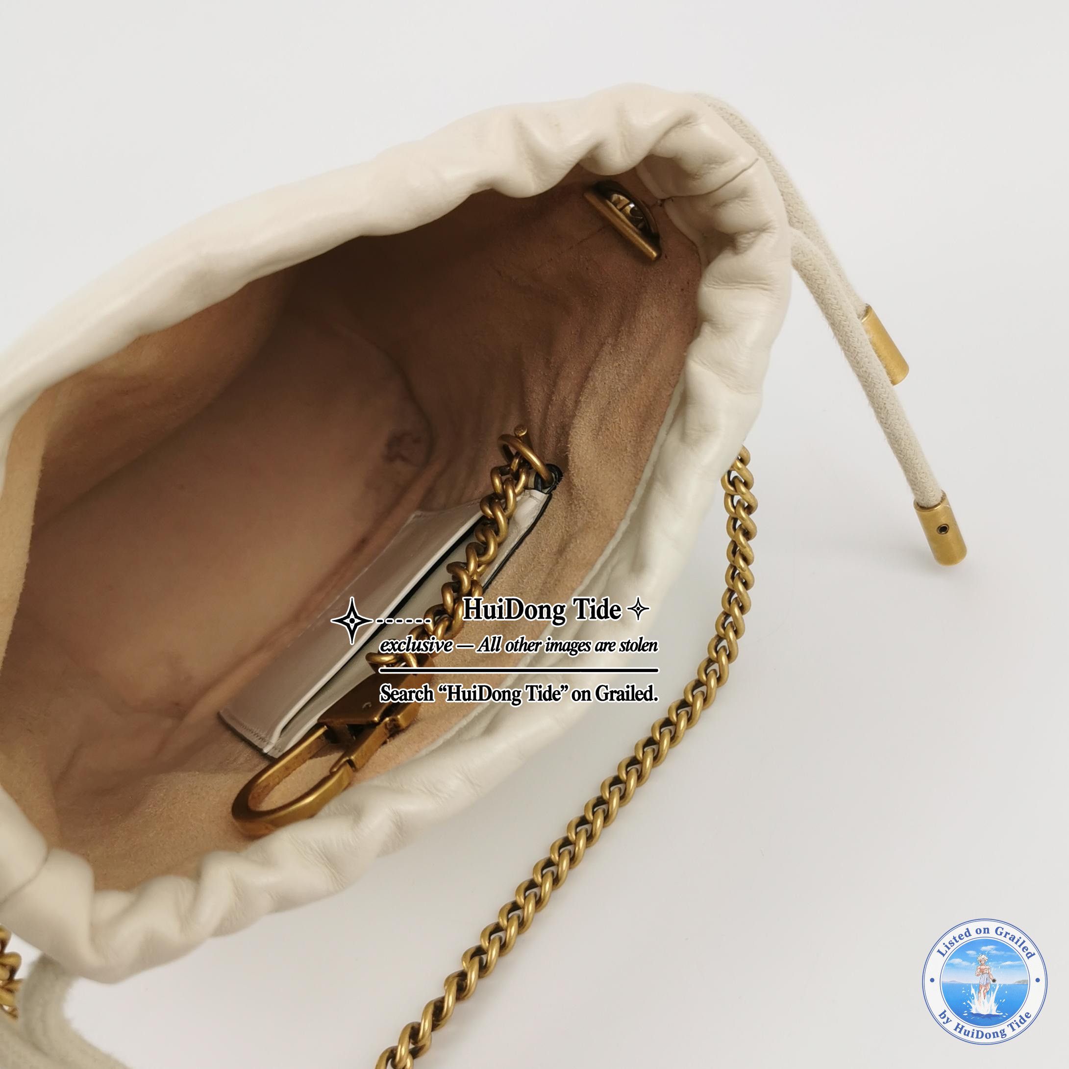Gucci Gucci GG Marmont White Leather Mini Bucket Bag ONE SIZE Size ONE SIZE - 7 Thumbnail
