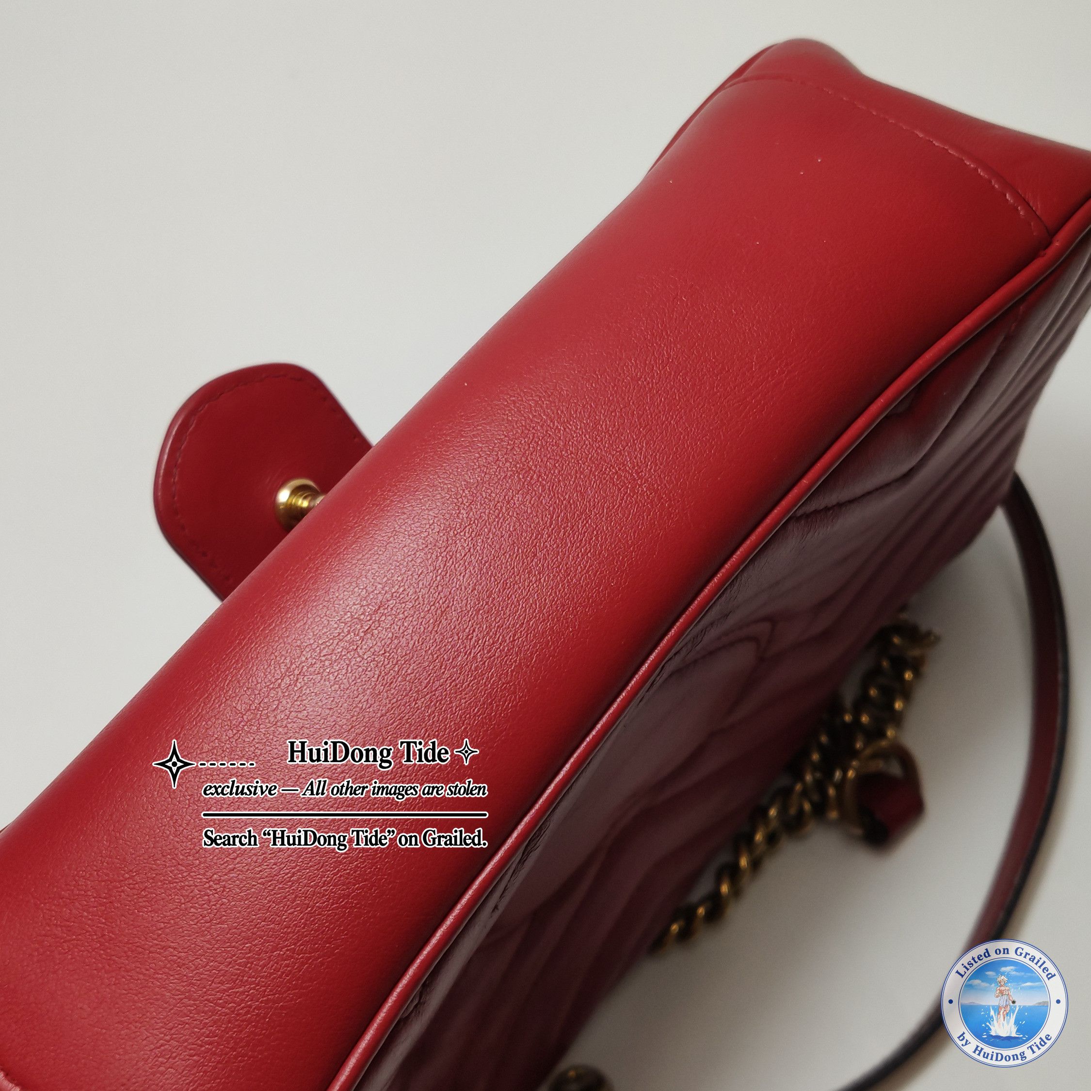 Gucci Gucci GG Marmont Red Leather Shoulder Bag Size ONE SIZE - 20 Thumbnail