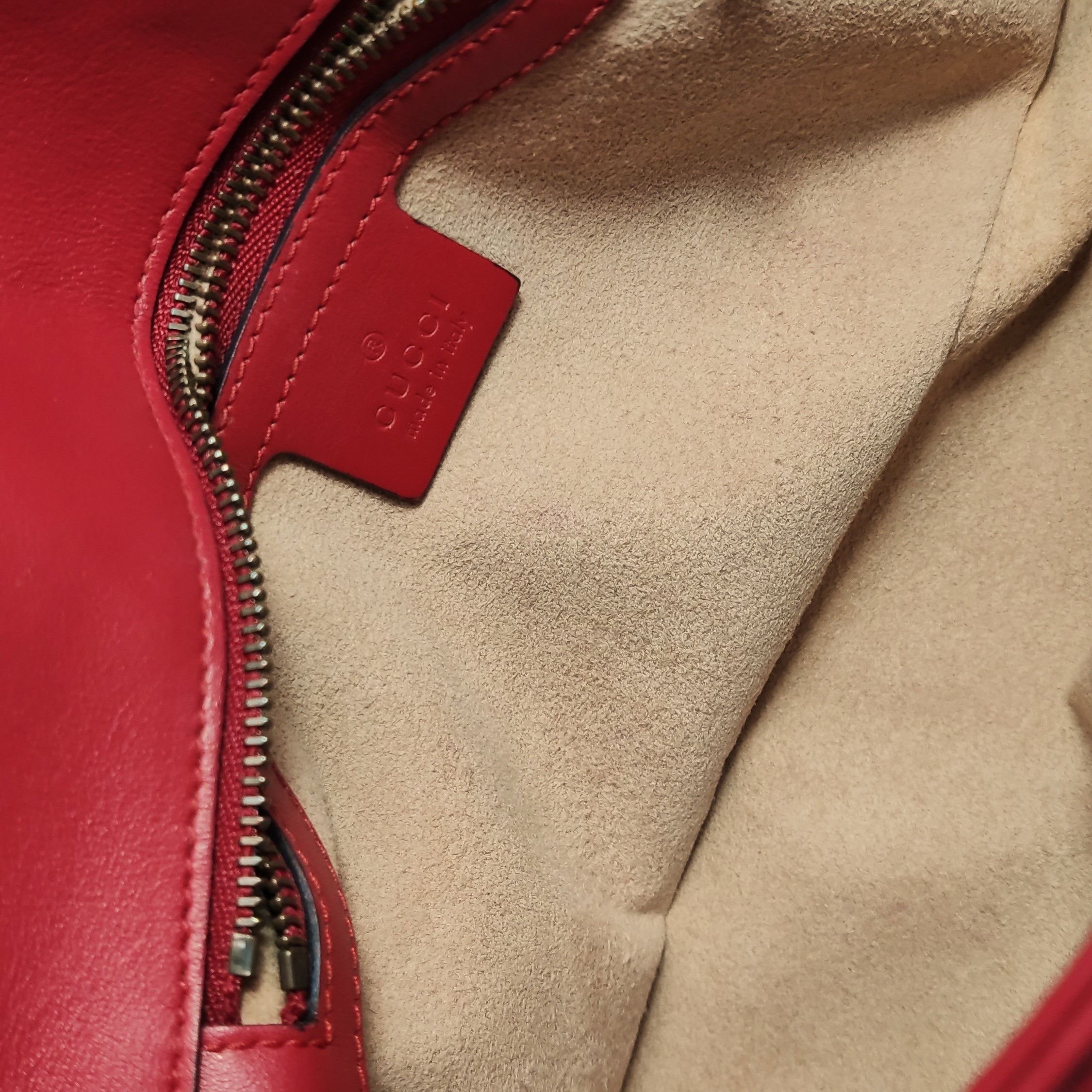 Gucci Gucci GG Marmont Red Leather Shoulder Bag Size ONE SIZE - 9 Thumbnail