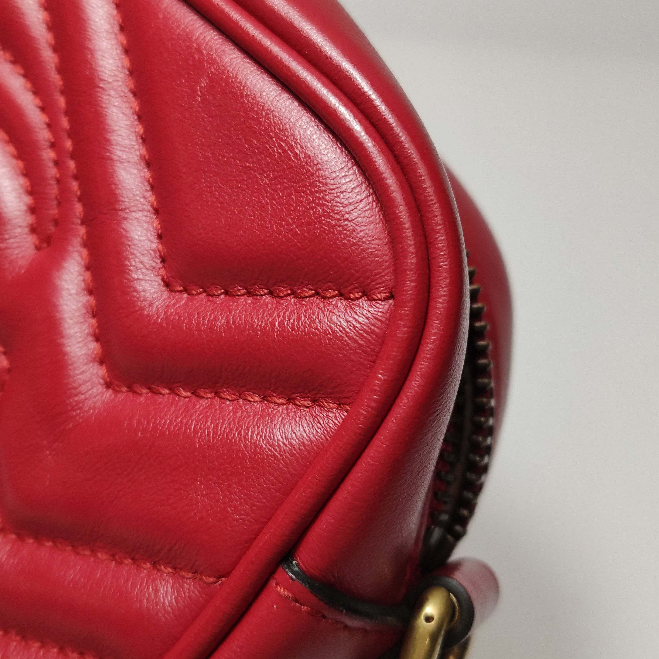 Gucci Gucci GG Marmont Red Leather Camera Bag ONE SIZE Size ONE SIZE - 17 Thumbnail