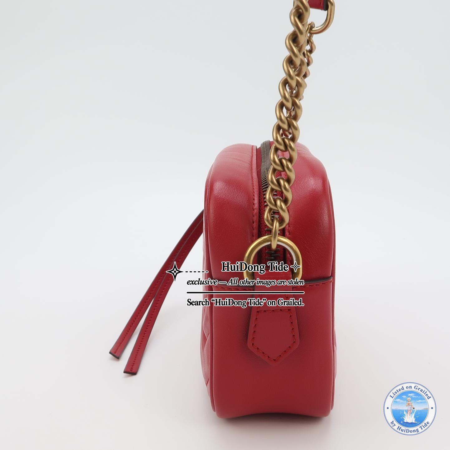 Gucci Gucci GG Marmont Red Leather Camera Bag ONE SIZE Size ONE SIZE - 3 Thumbnail