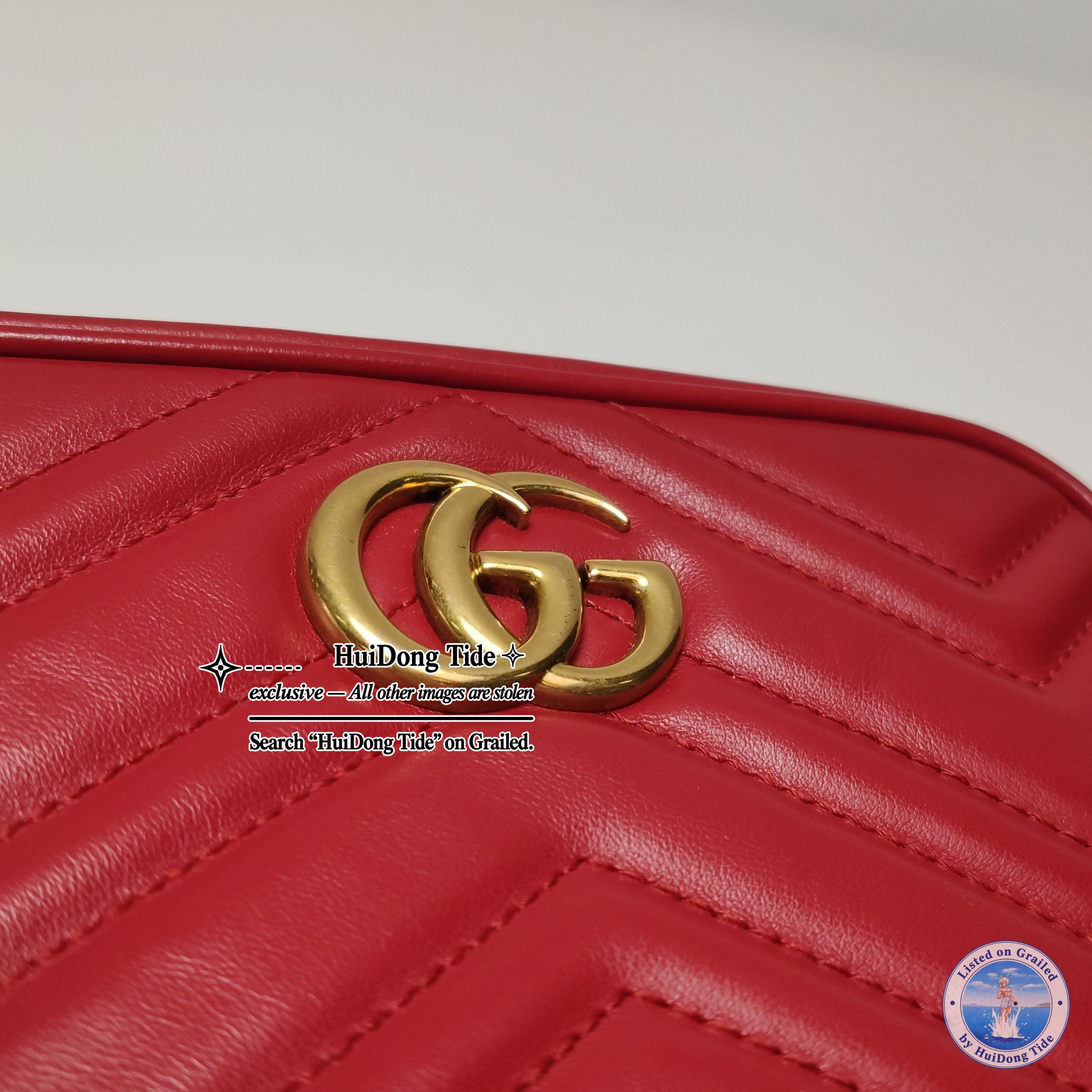 Gucci Gucci GG Marmont Red Leather Camera Bag ONE SIZE Size ONE SIZE - 12 Thumbnail