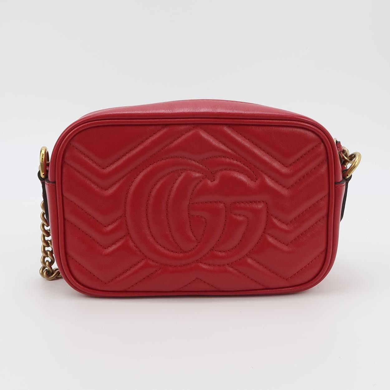 Gucci Gucci GG Marmont Red Leather Camera Bag ONE SIZE Size ONE SIZE - 5 Thumbnail