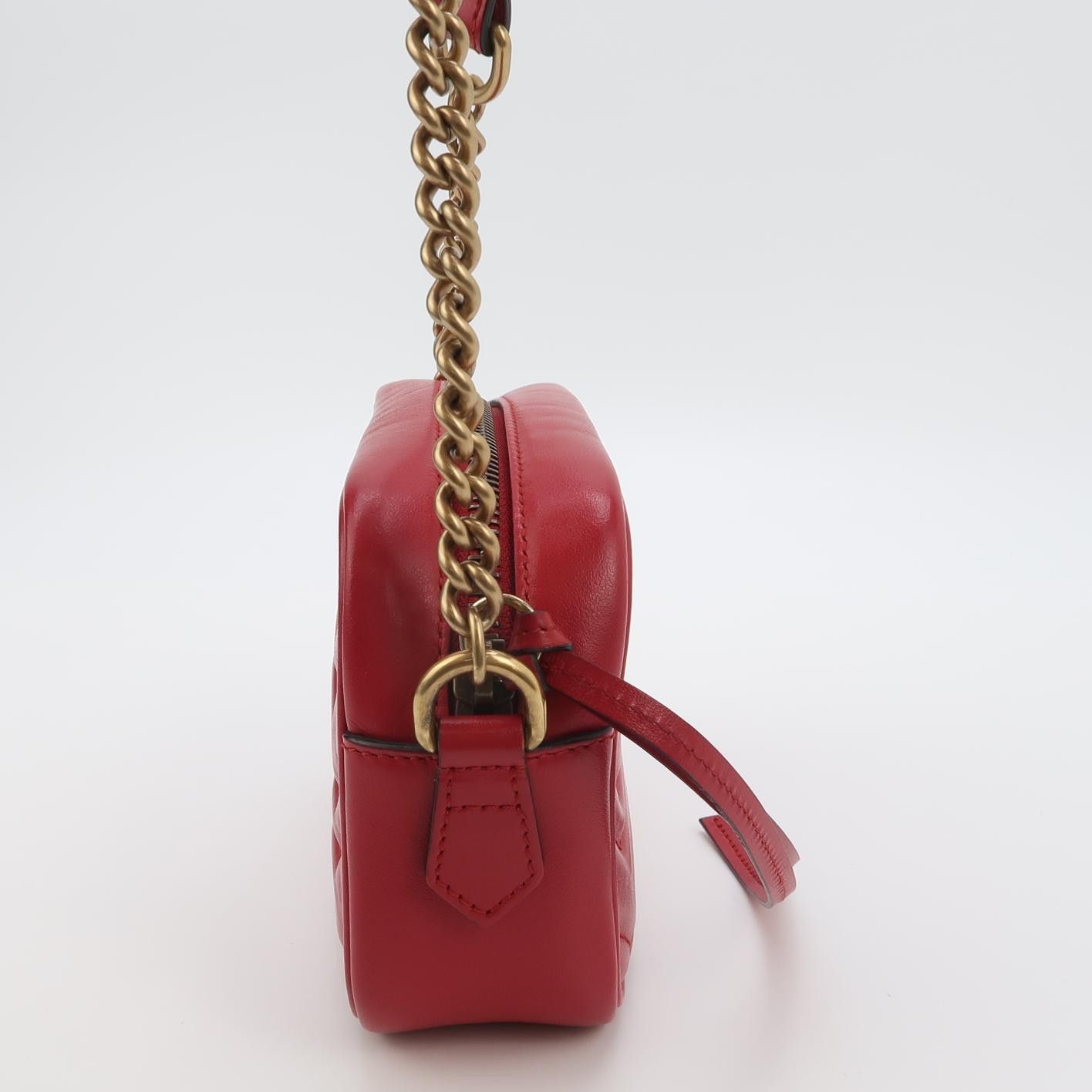 Gucci Gucci GG Marmont Red Leather Camera Bag ONE SIZE Size ONE SIZE - 4 Thumbnail