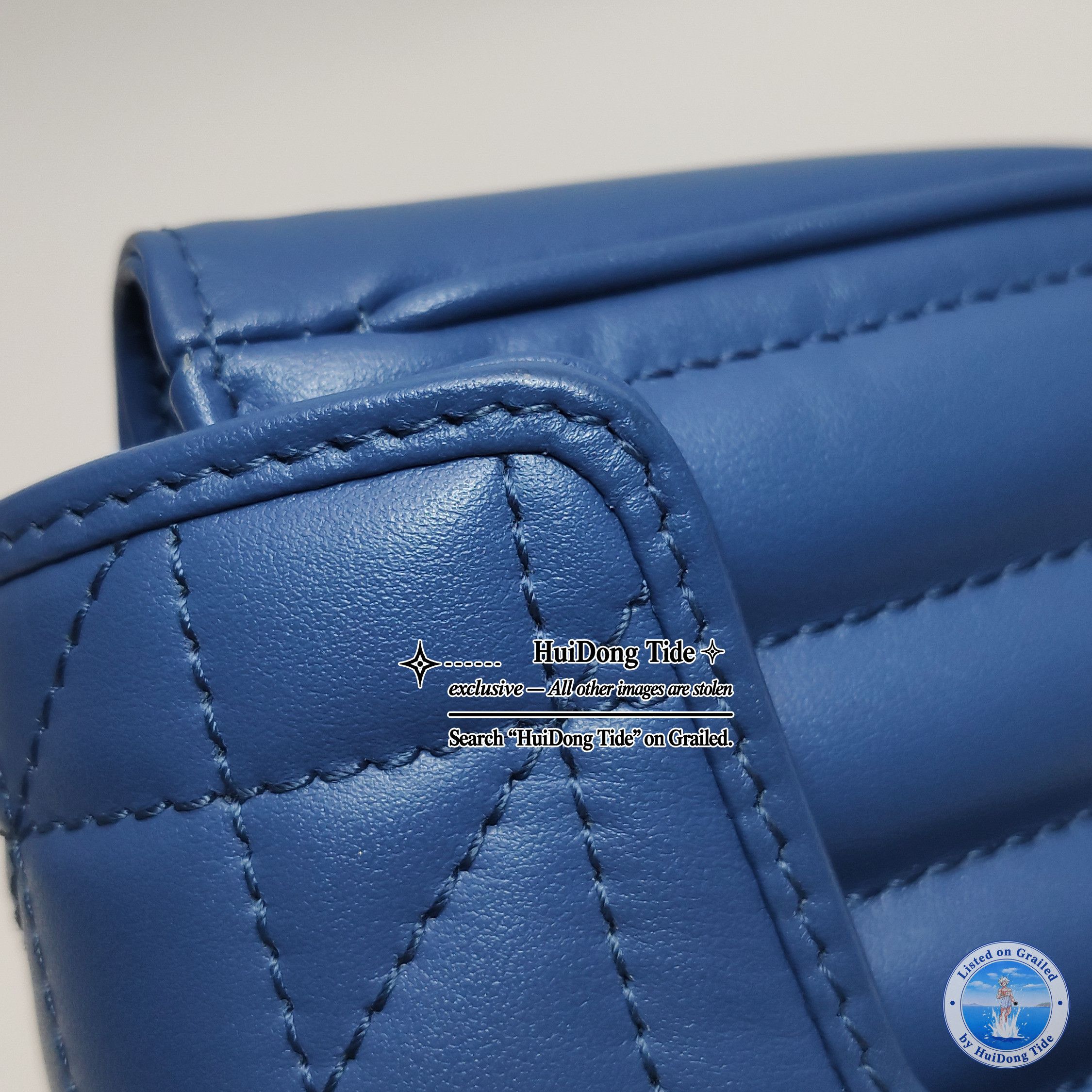Gucci Gucci GG Marmont Leather Shoulder Bag Blue Size ONE SIZE - 18 Thumbnail