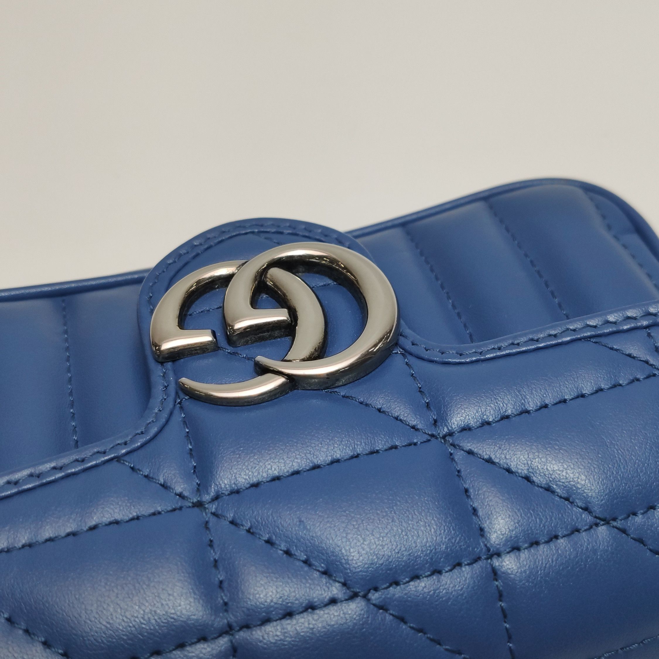 Gucci Gucci GG Marmont Leather Shoulder Bag Blue Size ONE SIZE - 13 Thumbnail