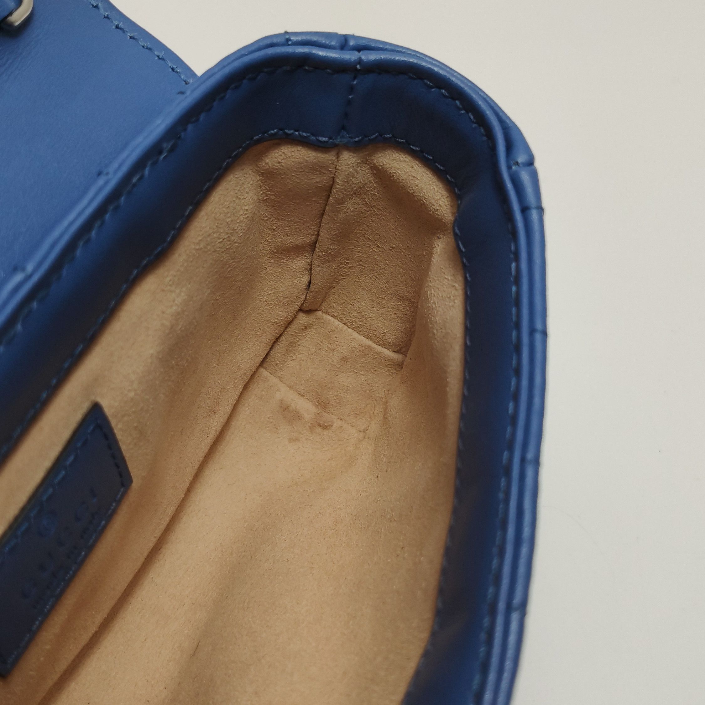 Gucci Gucci GG Marmont Leather Shoulder Bag Blue Size ONE SIZE - 10 Thumbnail