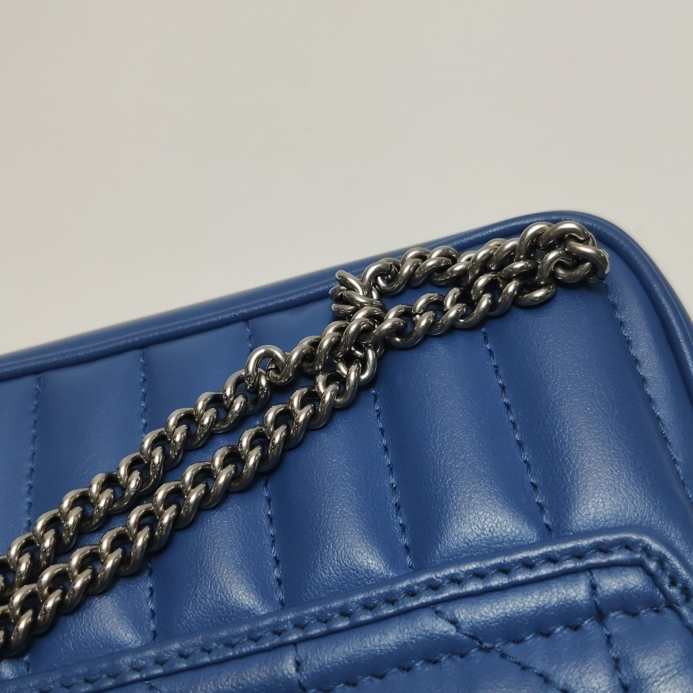 Gucci Gucci GG Marmont Leather Shoulder Bag Blue Size ONE SIZE - 15 Thumbnail