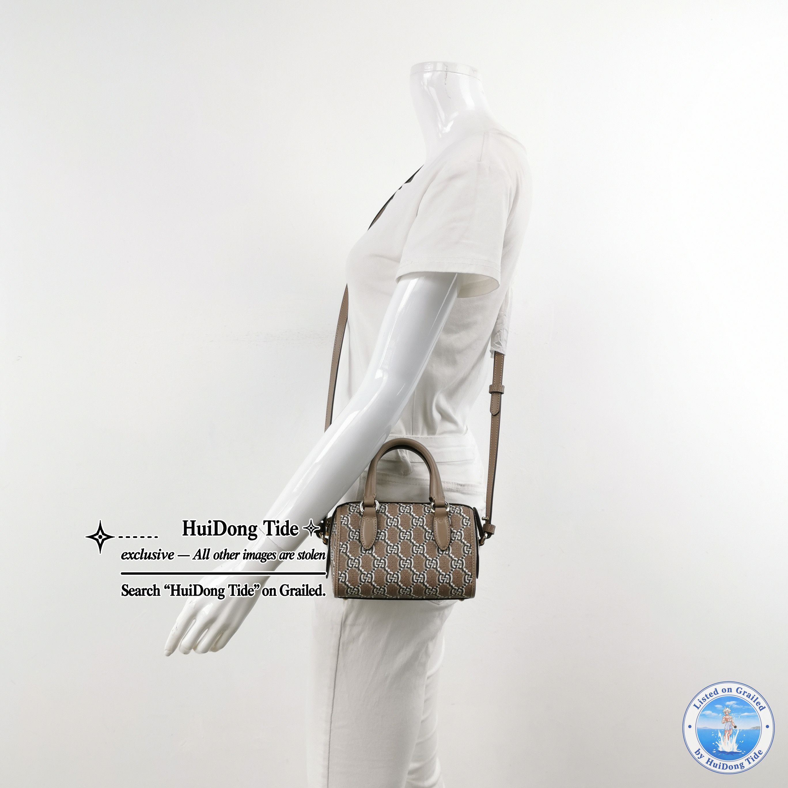 Gucci Gucci GG Emblem Mini Leather Handle Bag ONE SIZE Size ONE SIZE - 2 Thumbnail