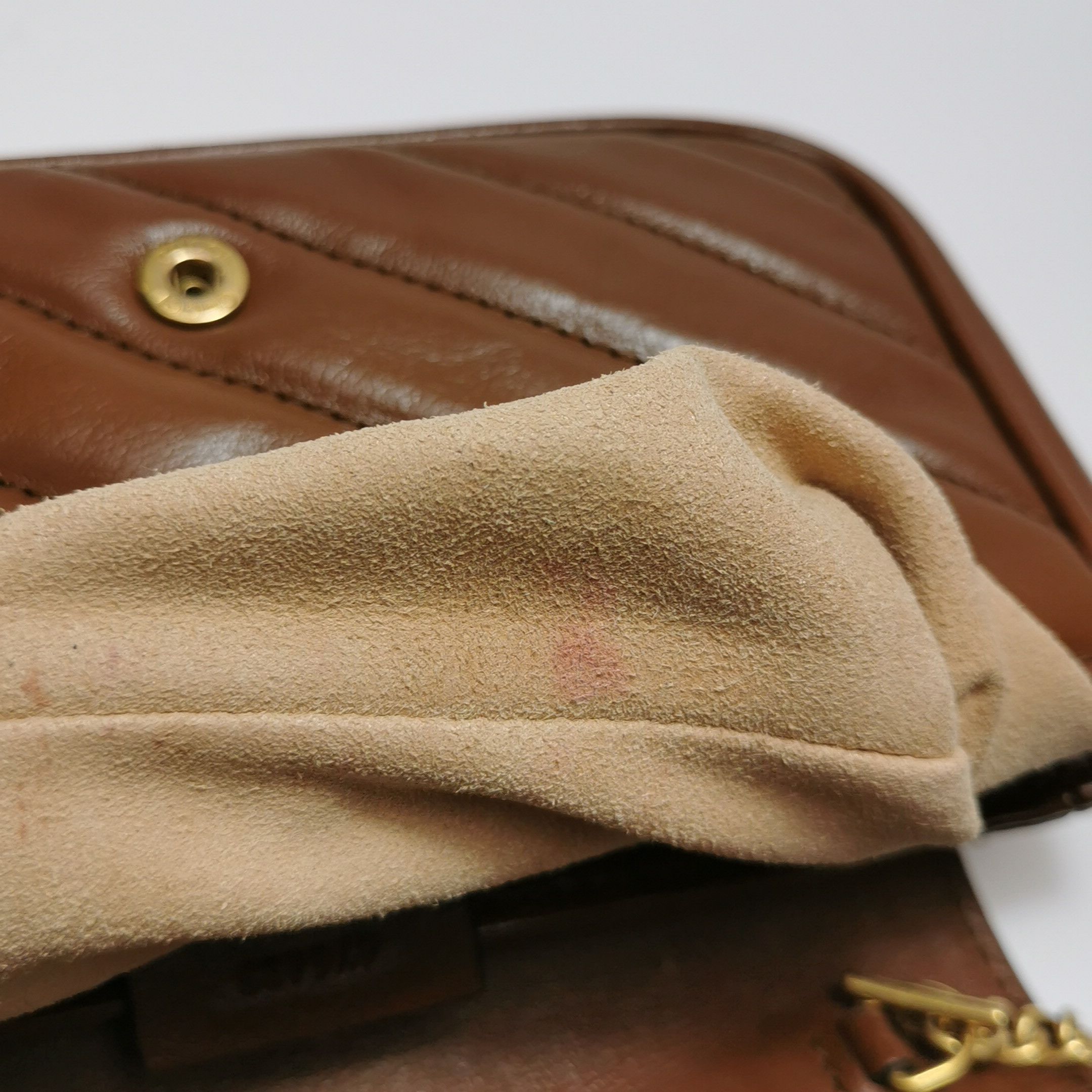Gucci Gucci GG Marmont Quilted Leather Super Mini Bag Brown Size ONE SIZE - 10 Thumbnail