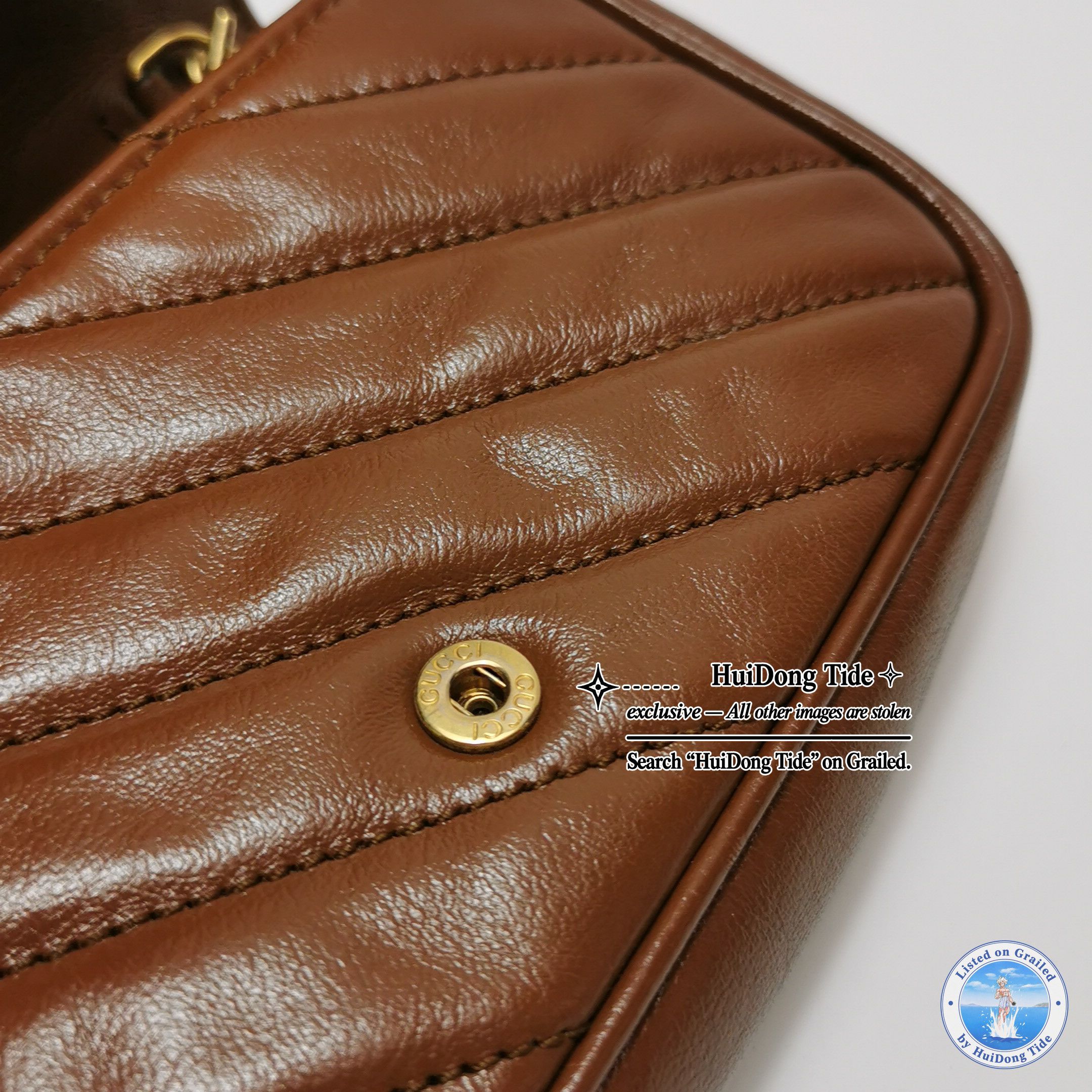 Gucci Gucci GG Marmont Quilted Leather Super Mini Bag Brown Size ONE SIZE - 13 Thumbnail