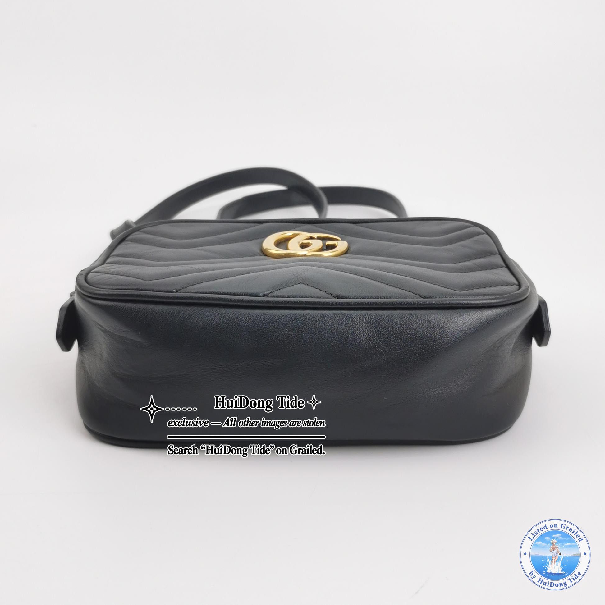 Gucci Gucci GG Marmont Black Leather Camera Bag Mini Size ONE SIZE - 6 Thumbnail
