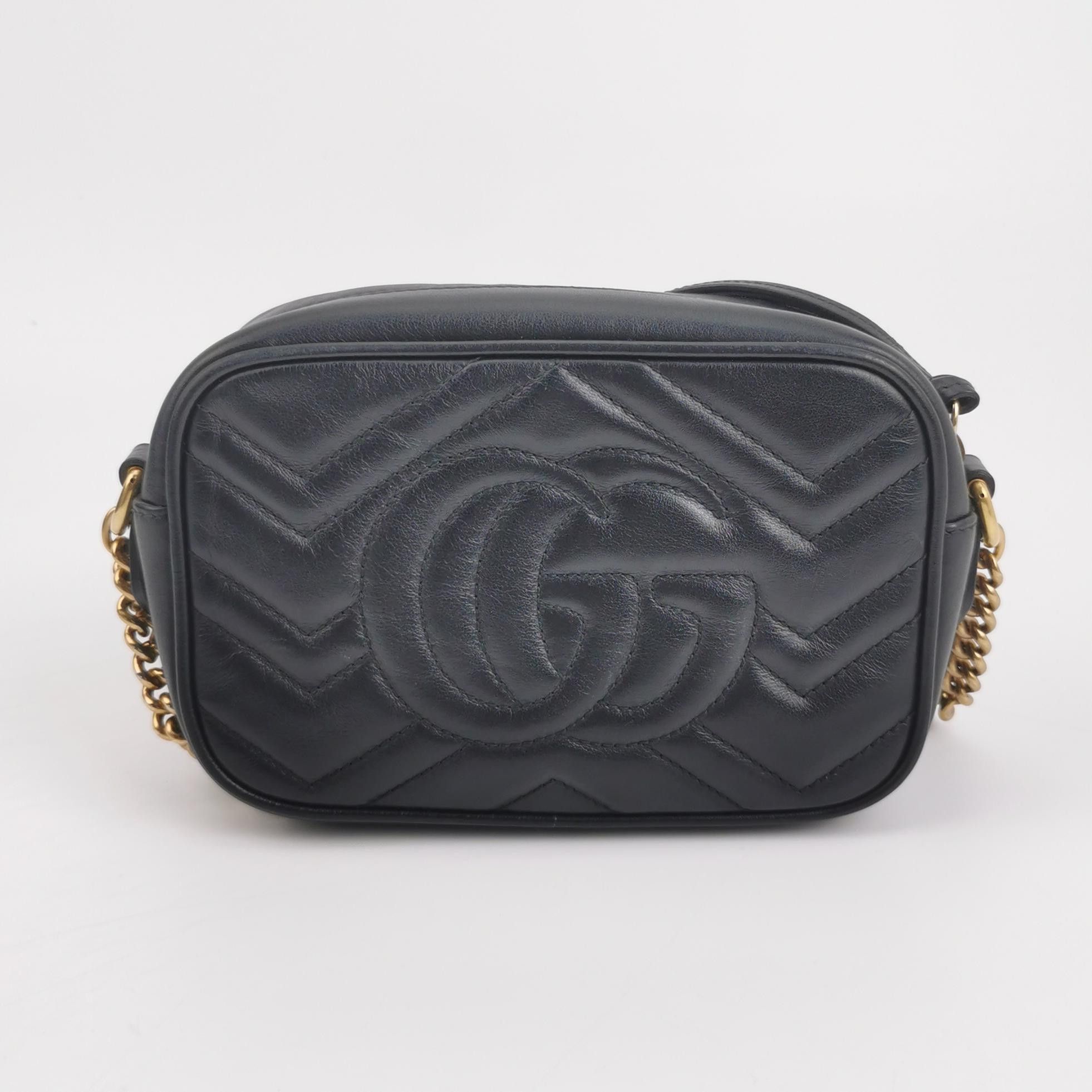 Gucci Gucci GG Marmont Black Leather Camera Bag Mini Size ONE SIZE - 5 Thumbnail