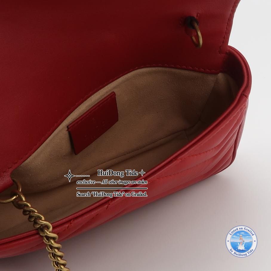Gucci Gucci GG Marmont Red Leather Crossbody Bag ONE SIZE Size ONE SIZE - 7 Thumbnail