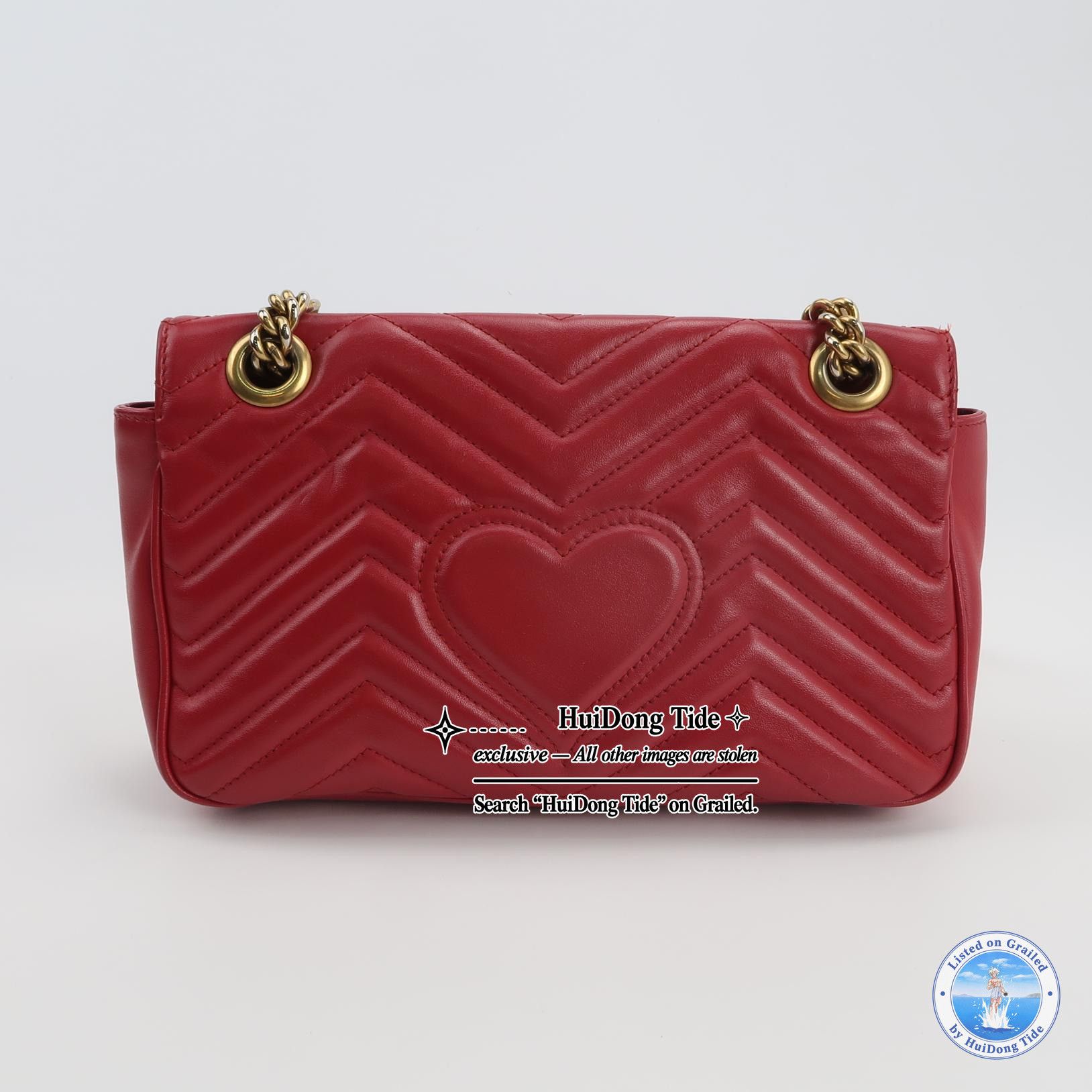 Gucci Gucci GG Marmont Red Leather Shoulder Bag One Size Size ONE SIZE - 5 Thumbnail